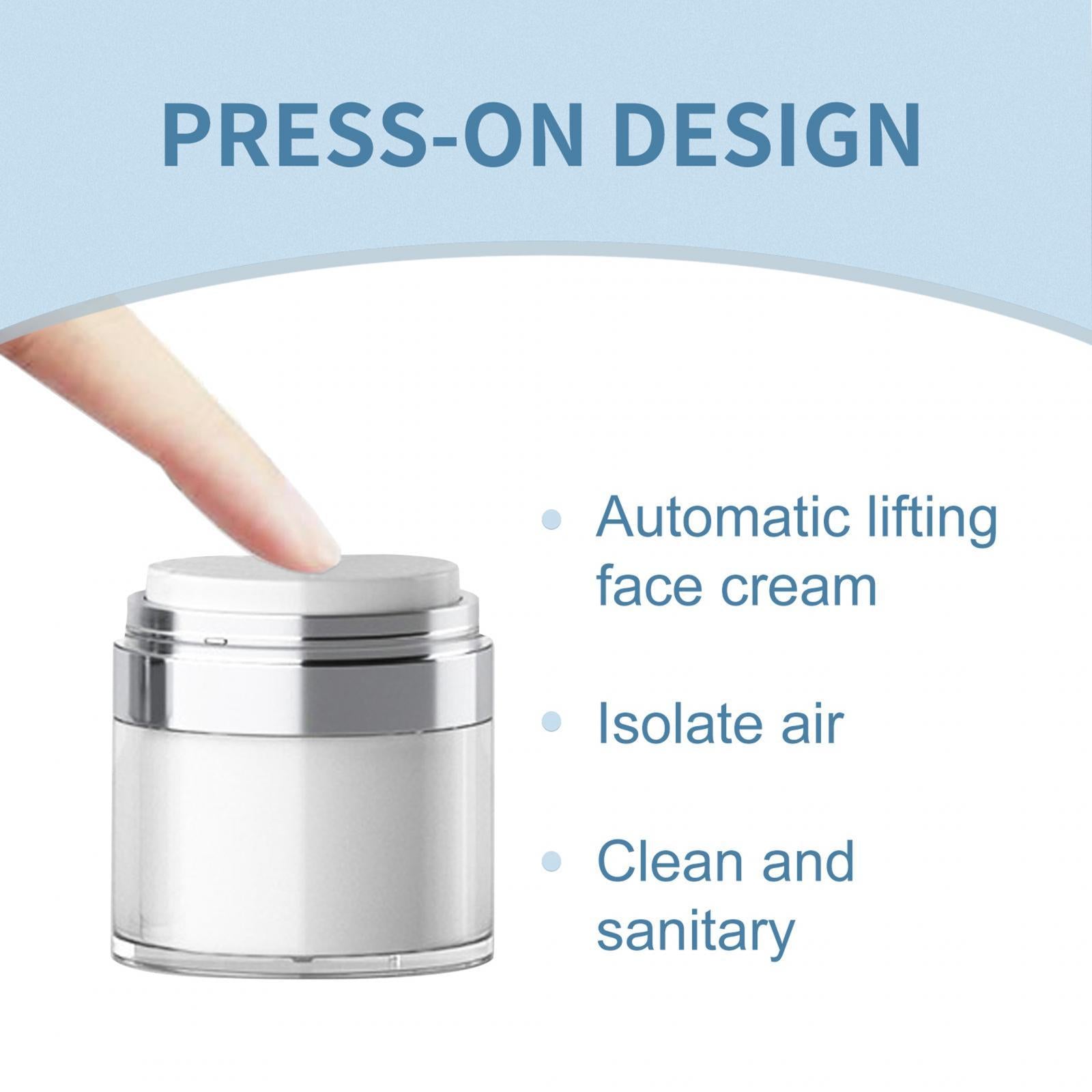 2xAirless Pump Jar Leakproof Portable Vacuum Press Face Cream Jar for Lotions 30ml