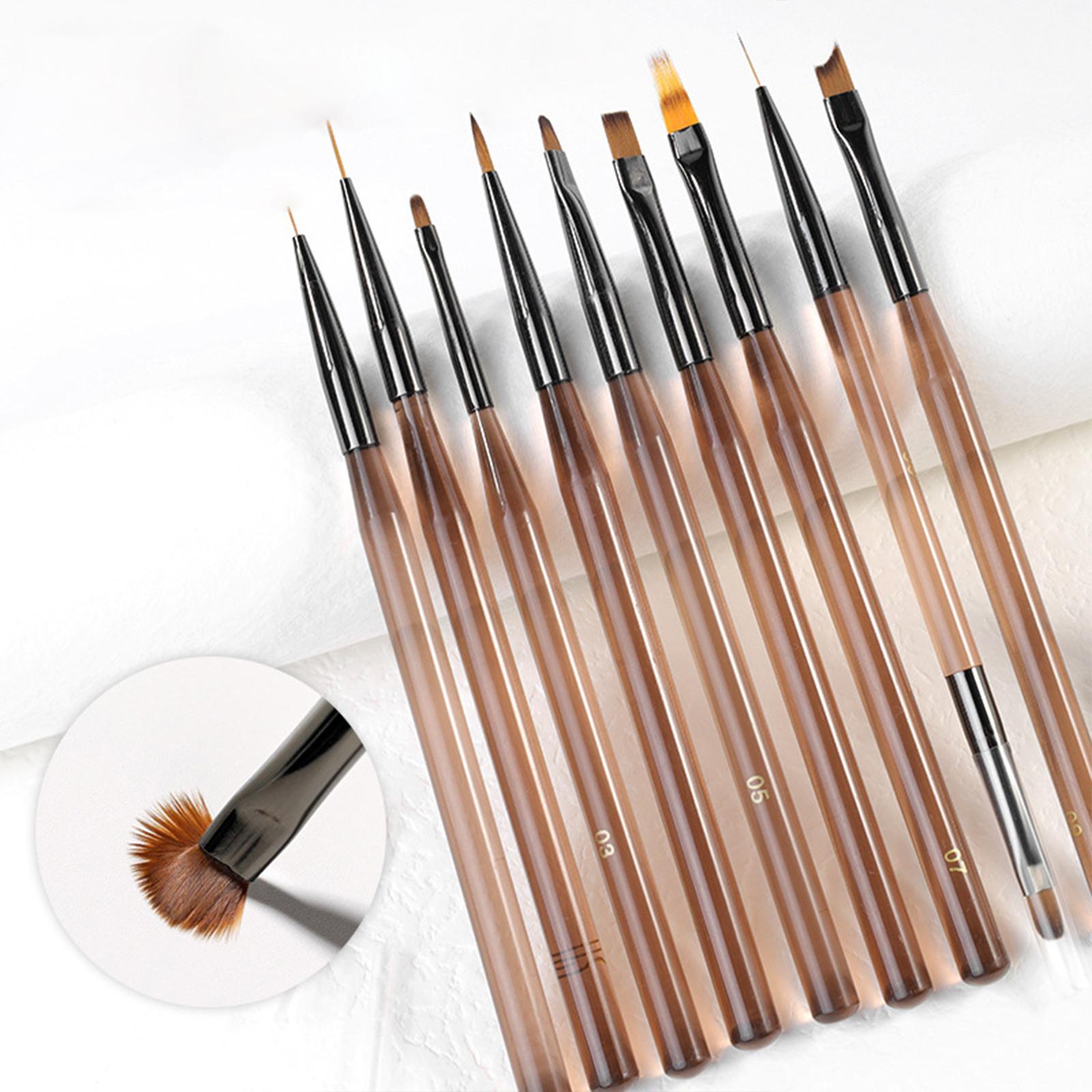 3xNail Art Pen Brush Nail Design Tool for Nail Salon Home DIY Nail Drawing Pen 8 Length 15.9cm
