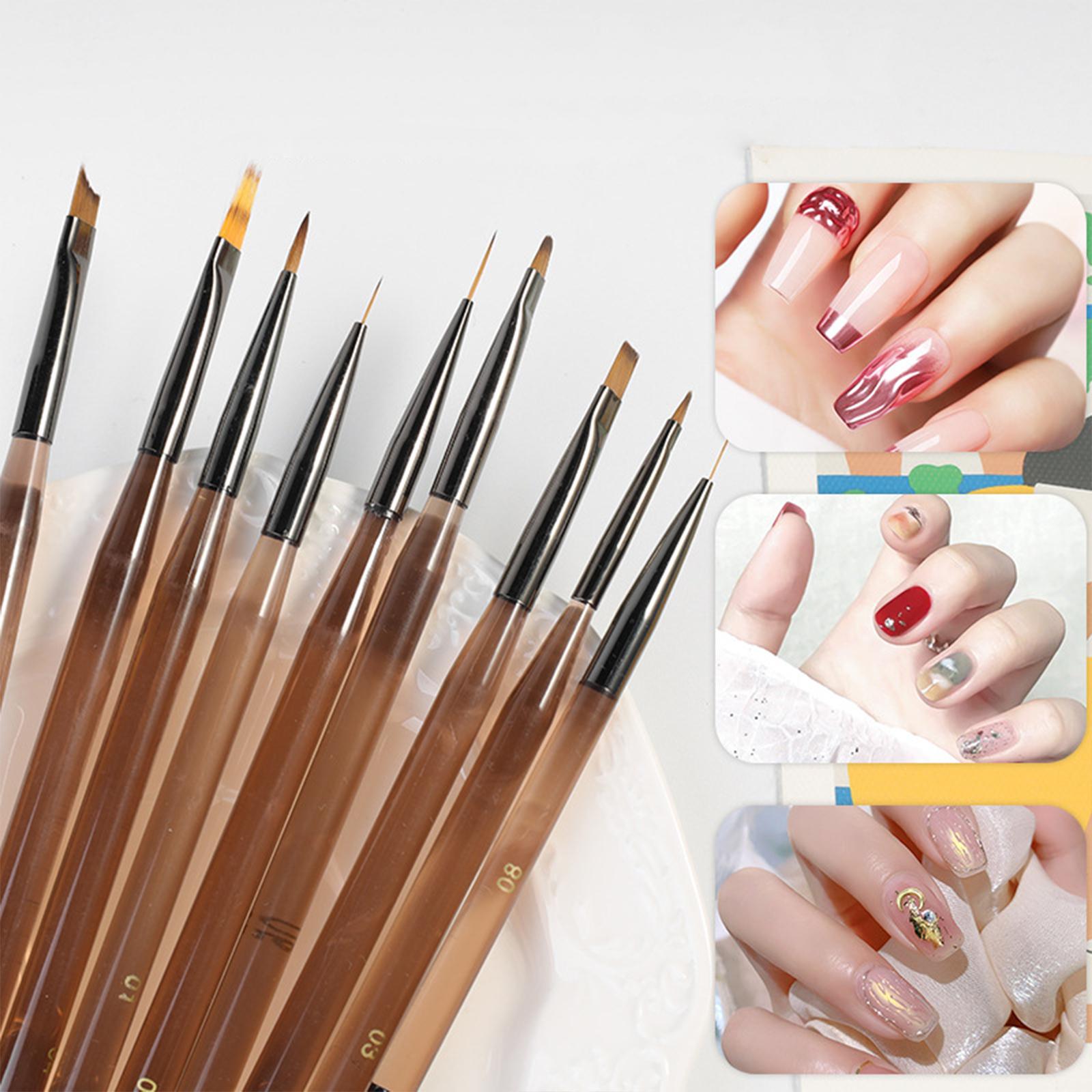 3xNail Art Pen Brush Nail Design Tool for Nail Salon Home DIY Nail Drawing Pen 8 Length 15.9cm