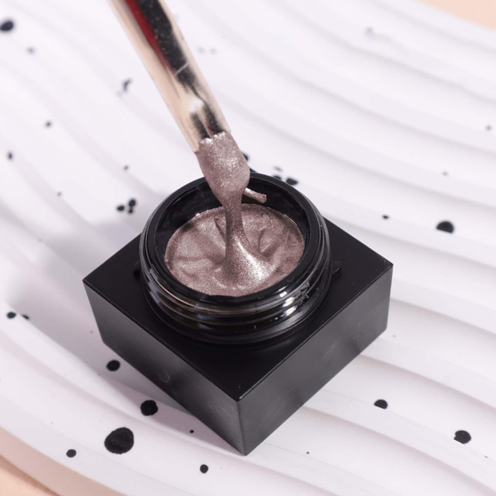 4xGypsum Gel Nail Art Painting Drawing Polish 3D Metallic Nail Art Gel Polish Champagne 