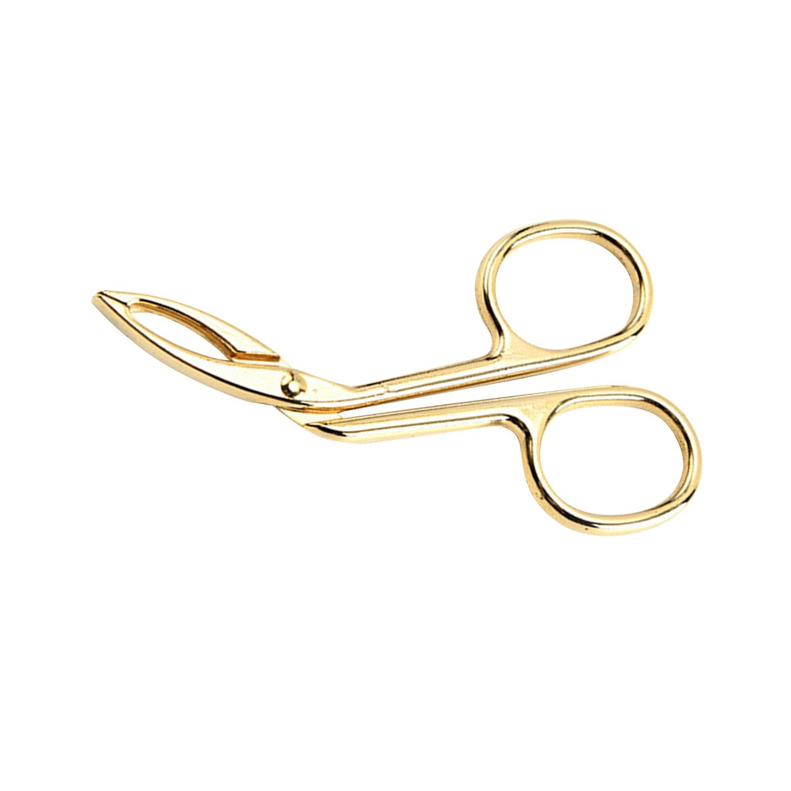 4xEyebrow Tweezers Scissors Handle Comfortable Grip Flat Tip Tweezers Trimming Aureate