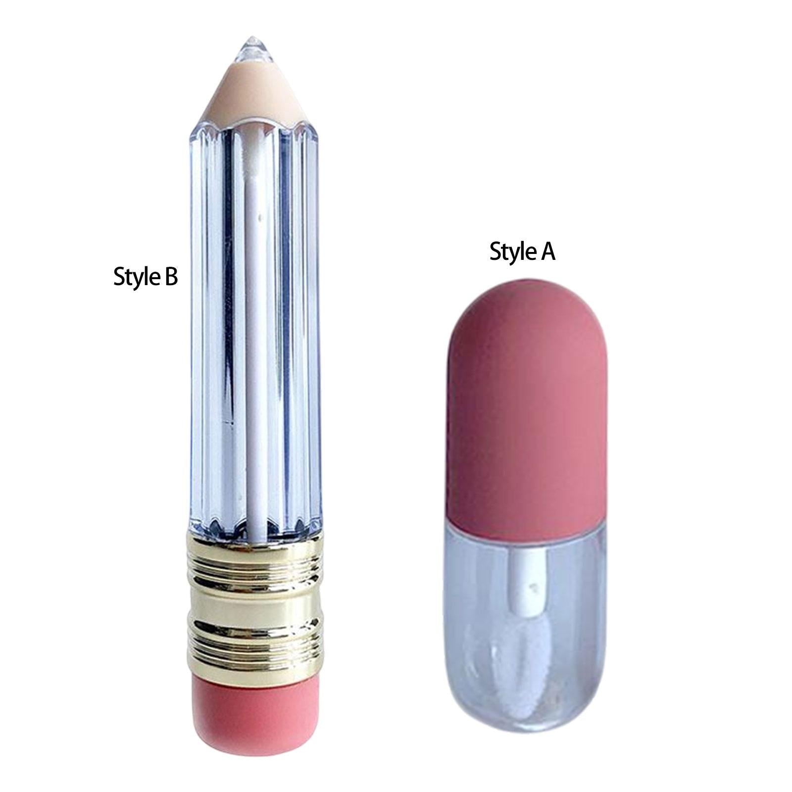 2xLip Gloss Tubes DIY Cosmetics Containers Transparent for Women Girls DIY Style A