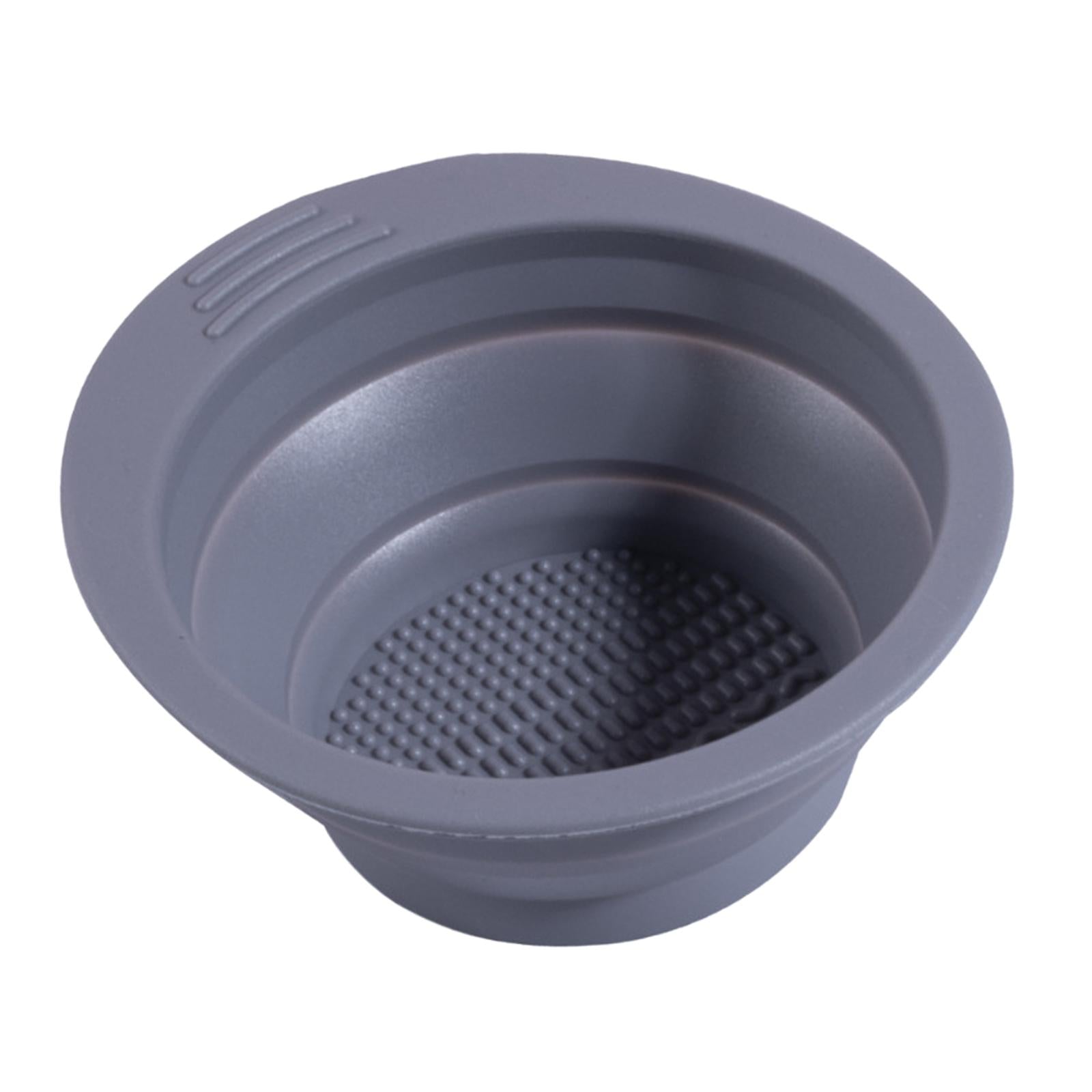 2xFolding Silicone Makeup Brush Cleaning Mat Washing Bowl Professional Tool Gray