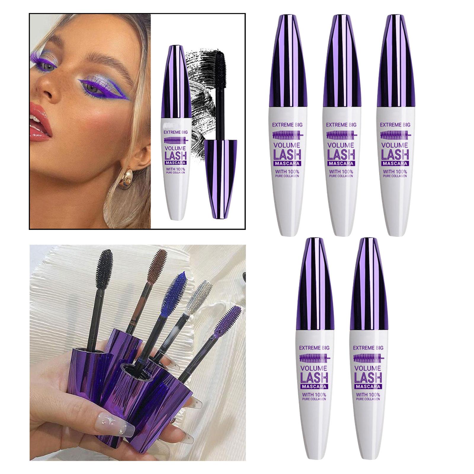 4x5D Silk Fiber Lash Mascara Lengthening Thickening Waterproof Eyelash Mascara Black 