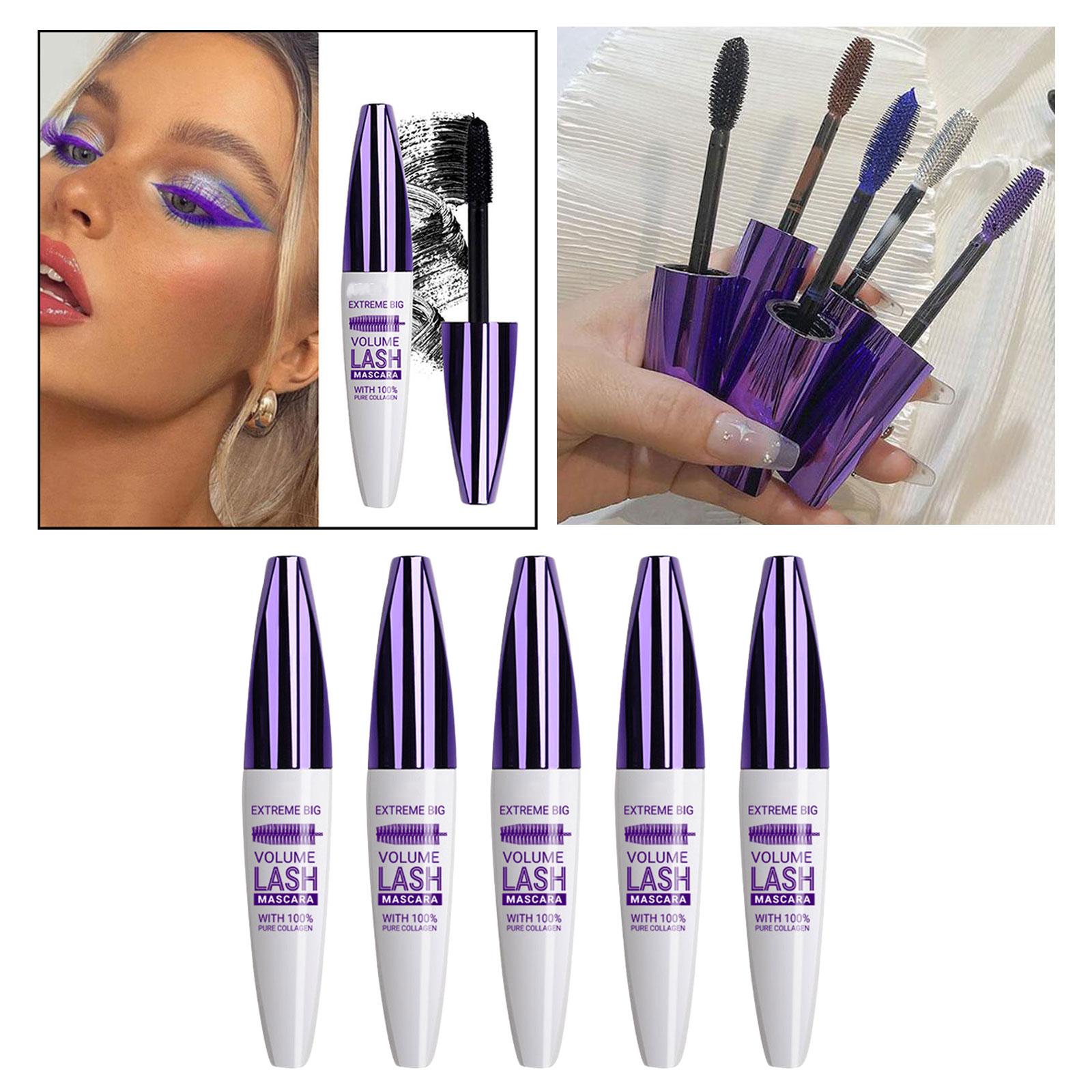 2x5D Silk Fiber Lash Mascara Lengthening Thickening Waterproof Eyelash Mascara Black 