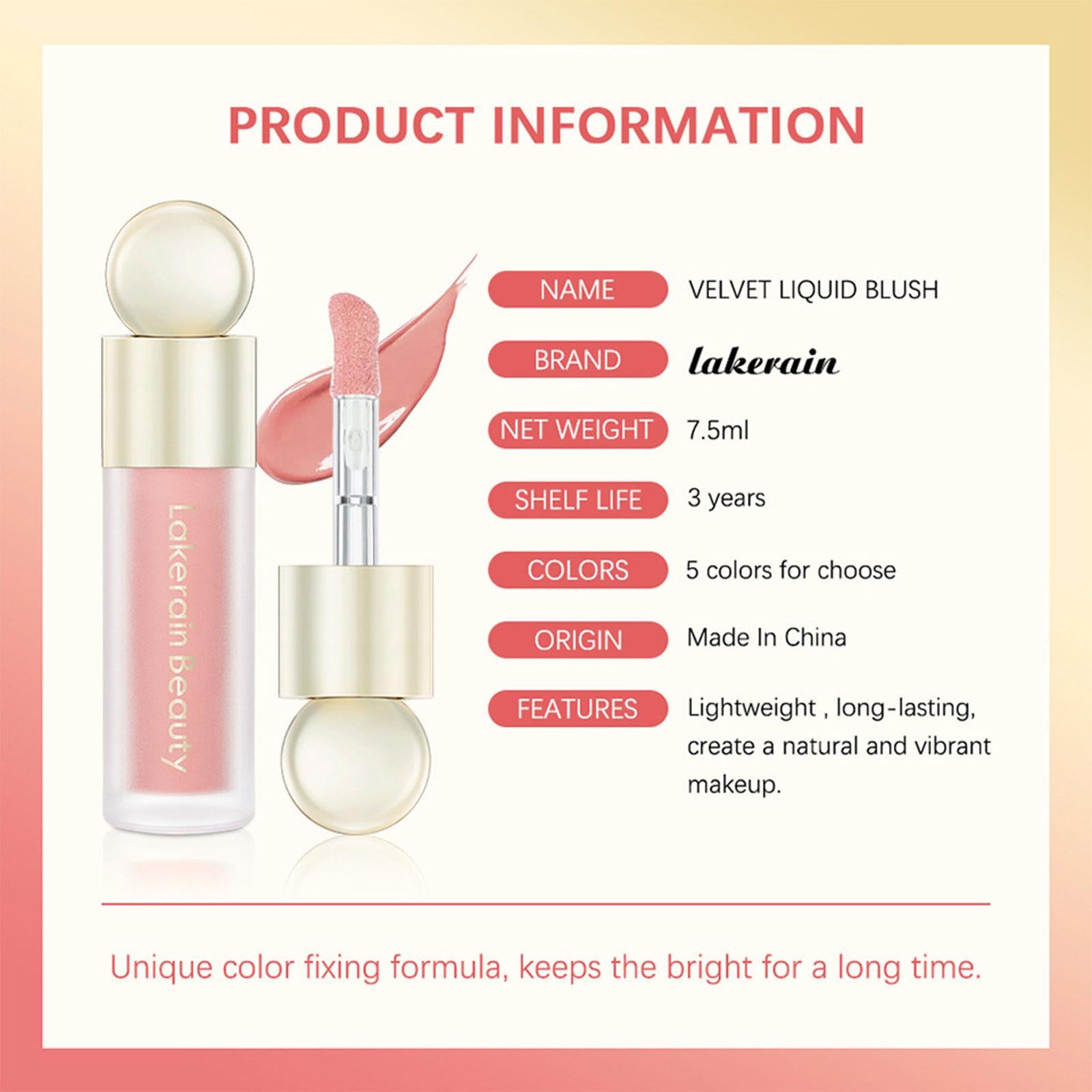 3xLiquid Blusher Highly Pigmented Women Light Texture Makeup Blush for Cosplay Style C