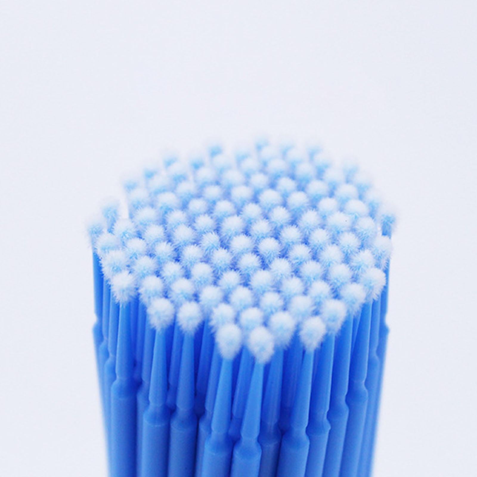 3x100 Pieces Micro Applicator Brushes for Eyelashes Mascara Makeup Application Blue Large