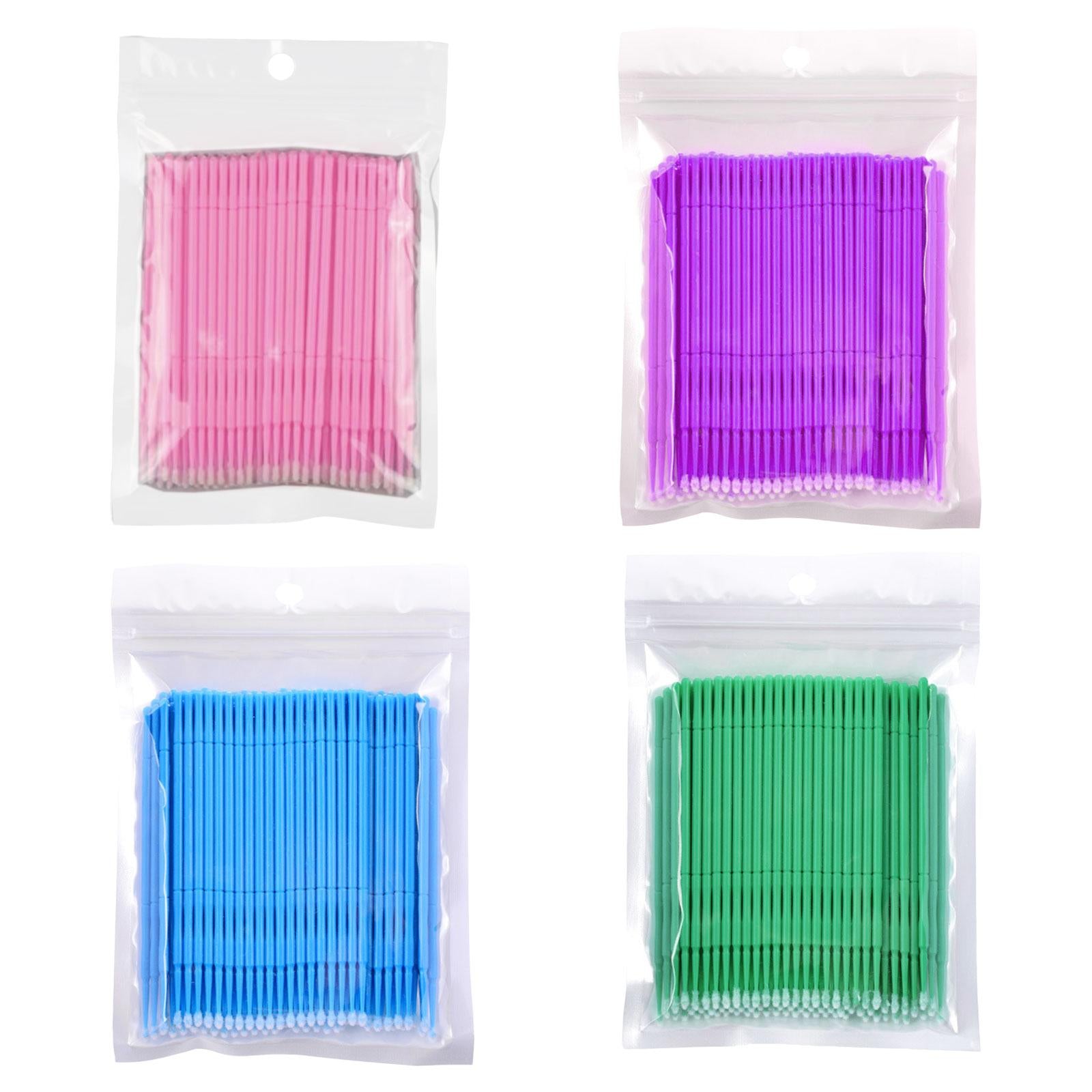 3x100 Pieces Micro Applicator Brushes for Eyelashes Mascara Makeup Application Blue Large