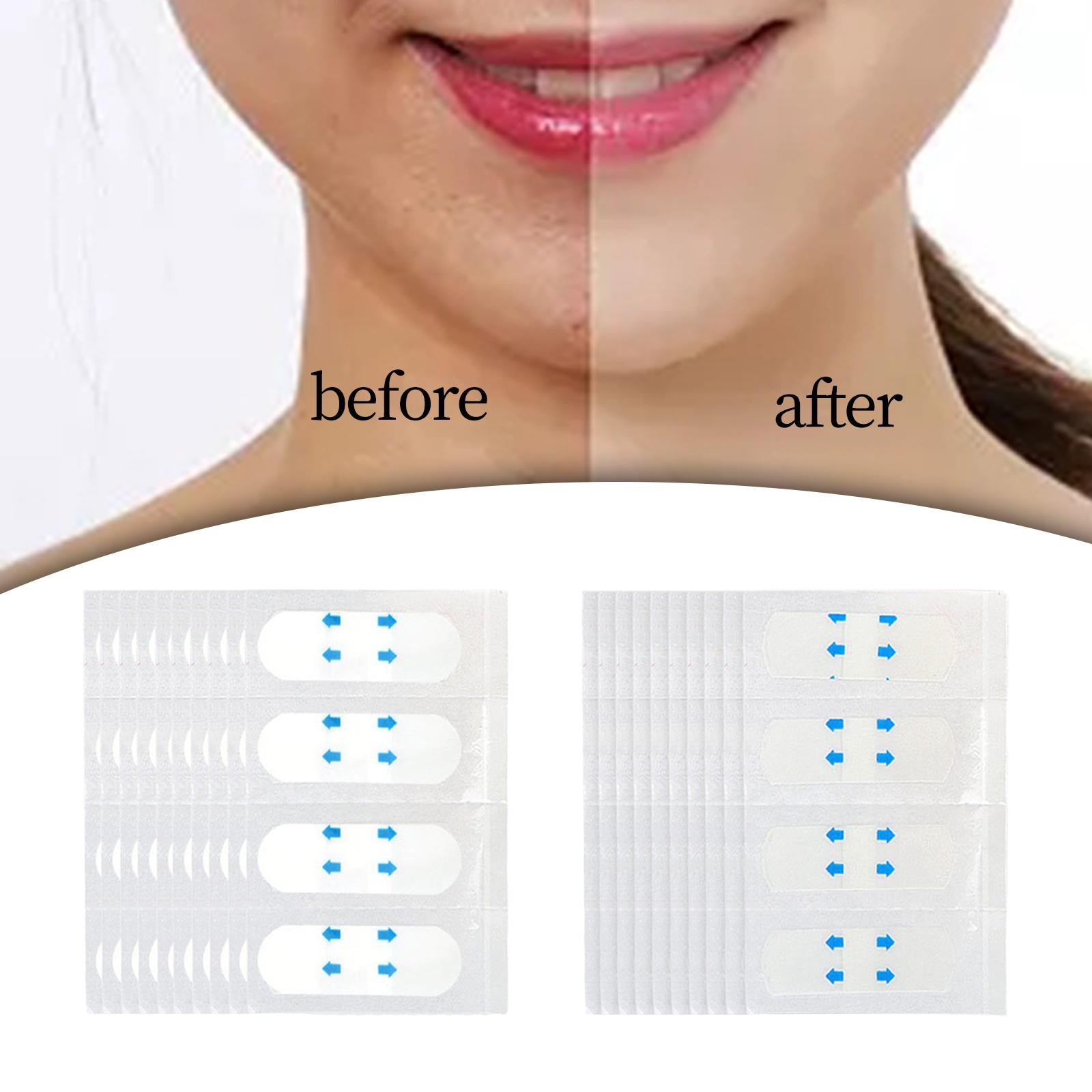 4x40 Pieces Face Lift Tape Invisible for Double Chin Jowls Thin Facelift Tapes Transparent 