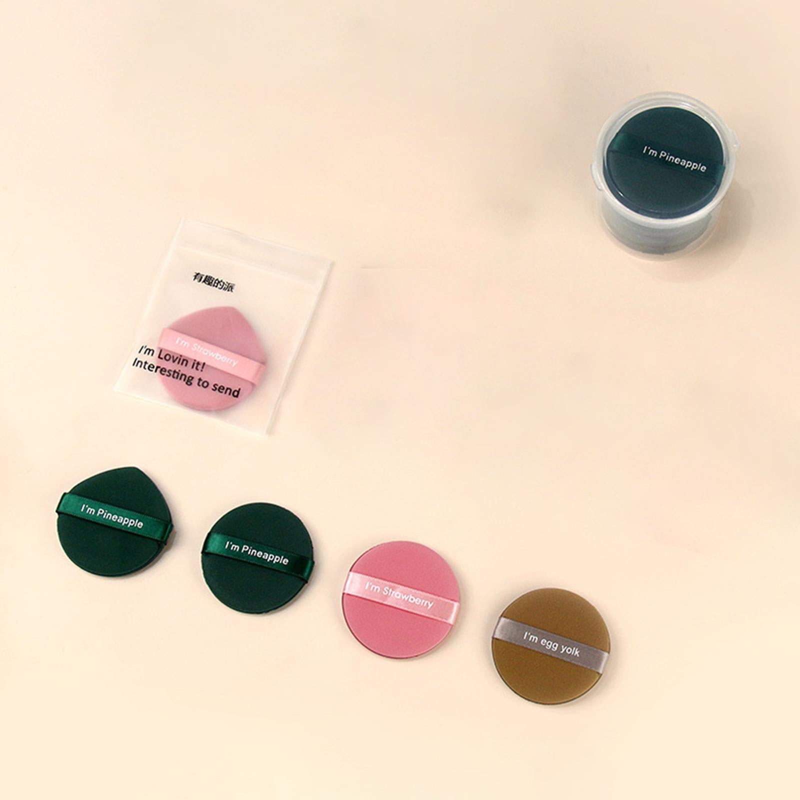 2x7Pcs Air Cushion Powder Puff Face Eyes Makeup Pads Air Cushion Makeup Sponge Pink with Bottle