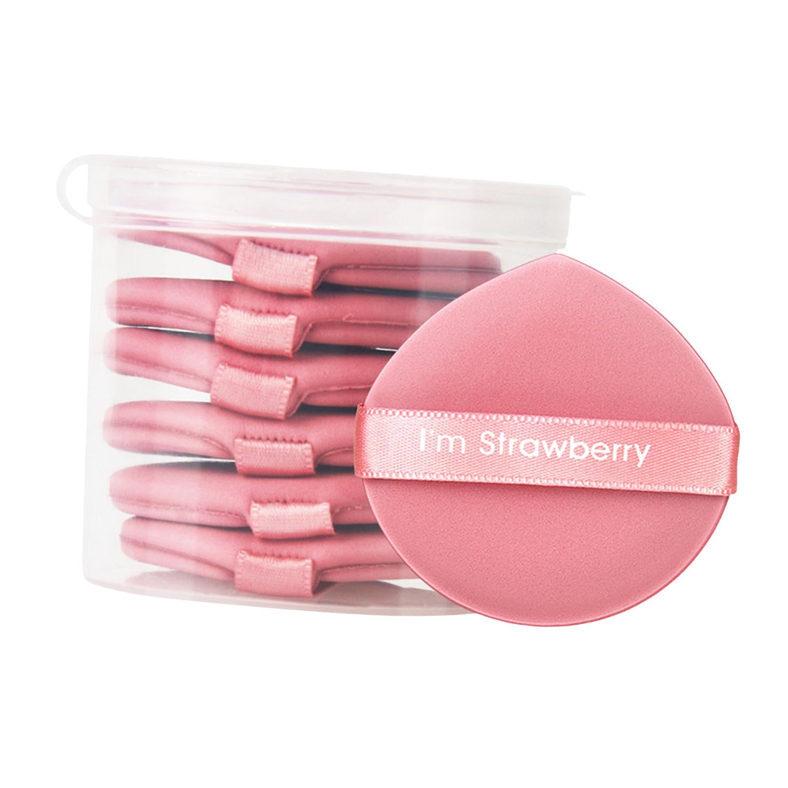 2x7Pcs Air Cushion Powder Puff Face Eyes Makeup Pads Air Cushion Makeup Sponge Pink with Bottle