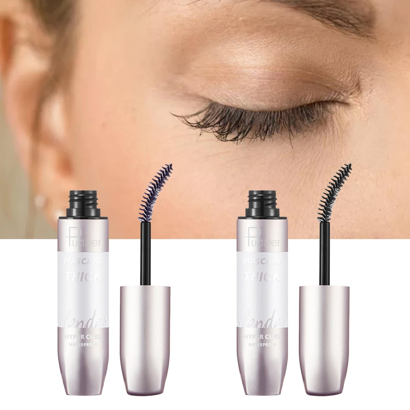 4x4D Voluminous Mascara Waterproof Eye Makeup No Flaking Thick Curling Eyelash Brown