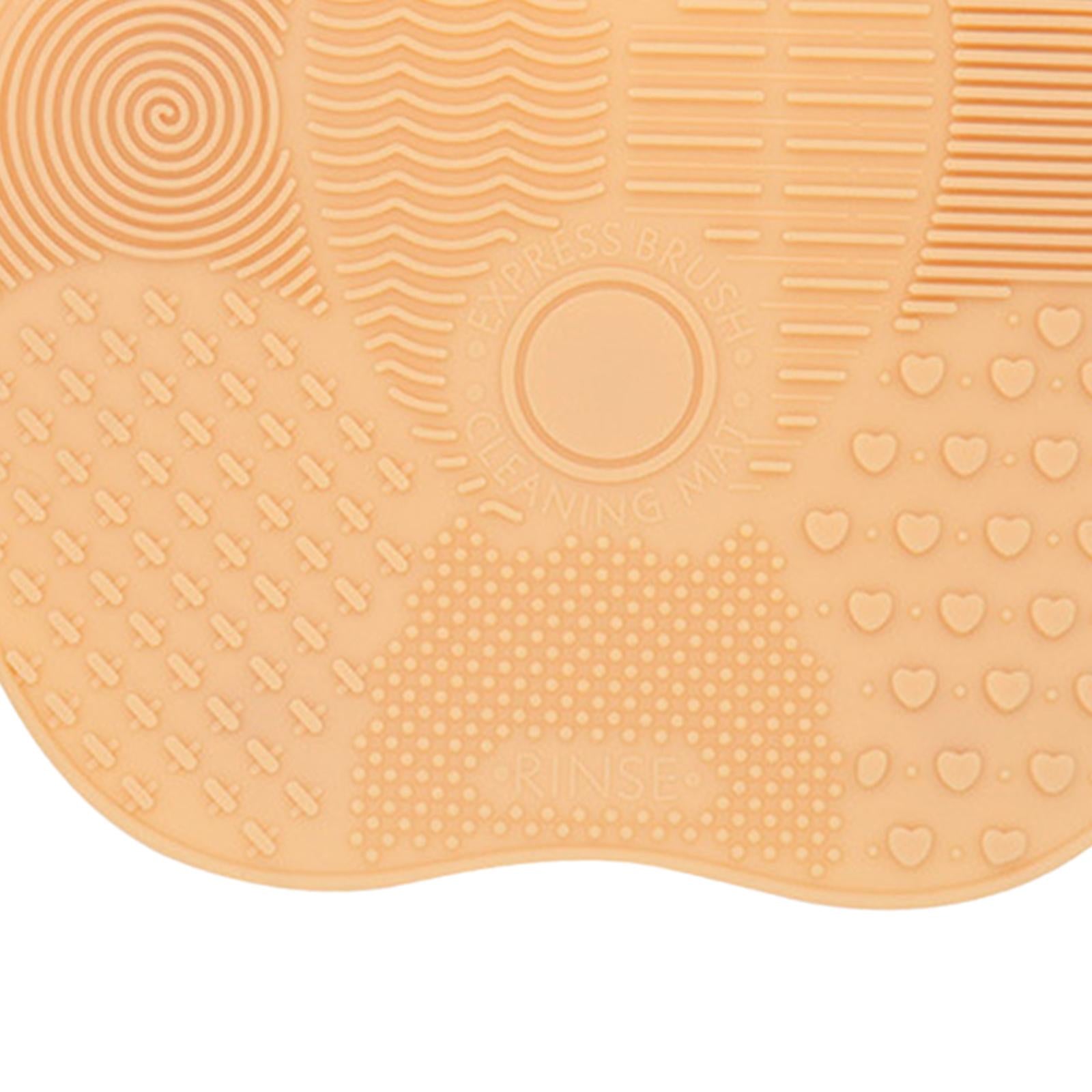 2xMakeup Brush Cleaner Pad Apple Shape Scrubber Mat for Eyeshadow Brush Travel Yellow White