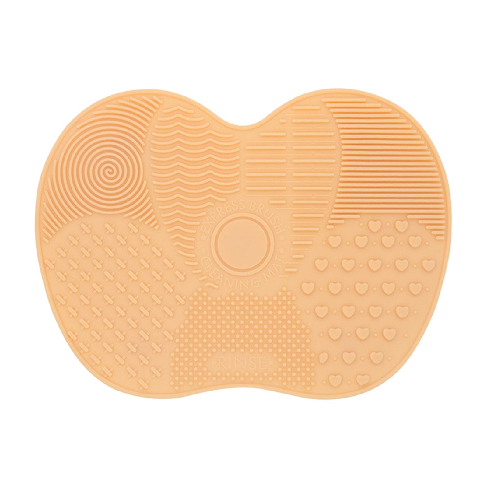 4xMakeup Brush Cleaner Pad Apple Shape Scrubber Mat for Eyeshadow Brush Travel Yellow White