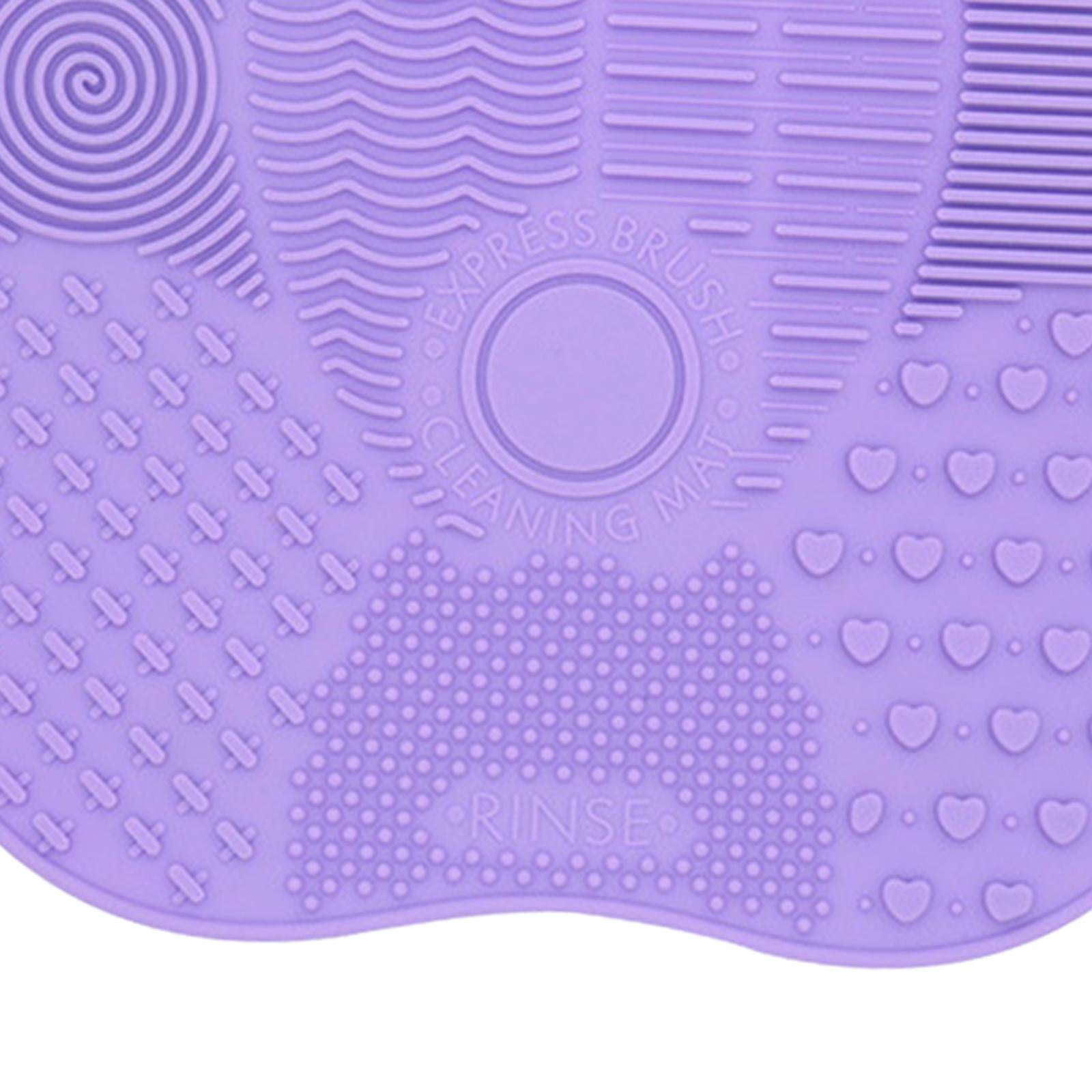 3xMakeup Brush Cleaner Pad Apple Shape Scrubber Mat for Eyeshadow Brush Travel Purple