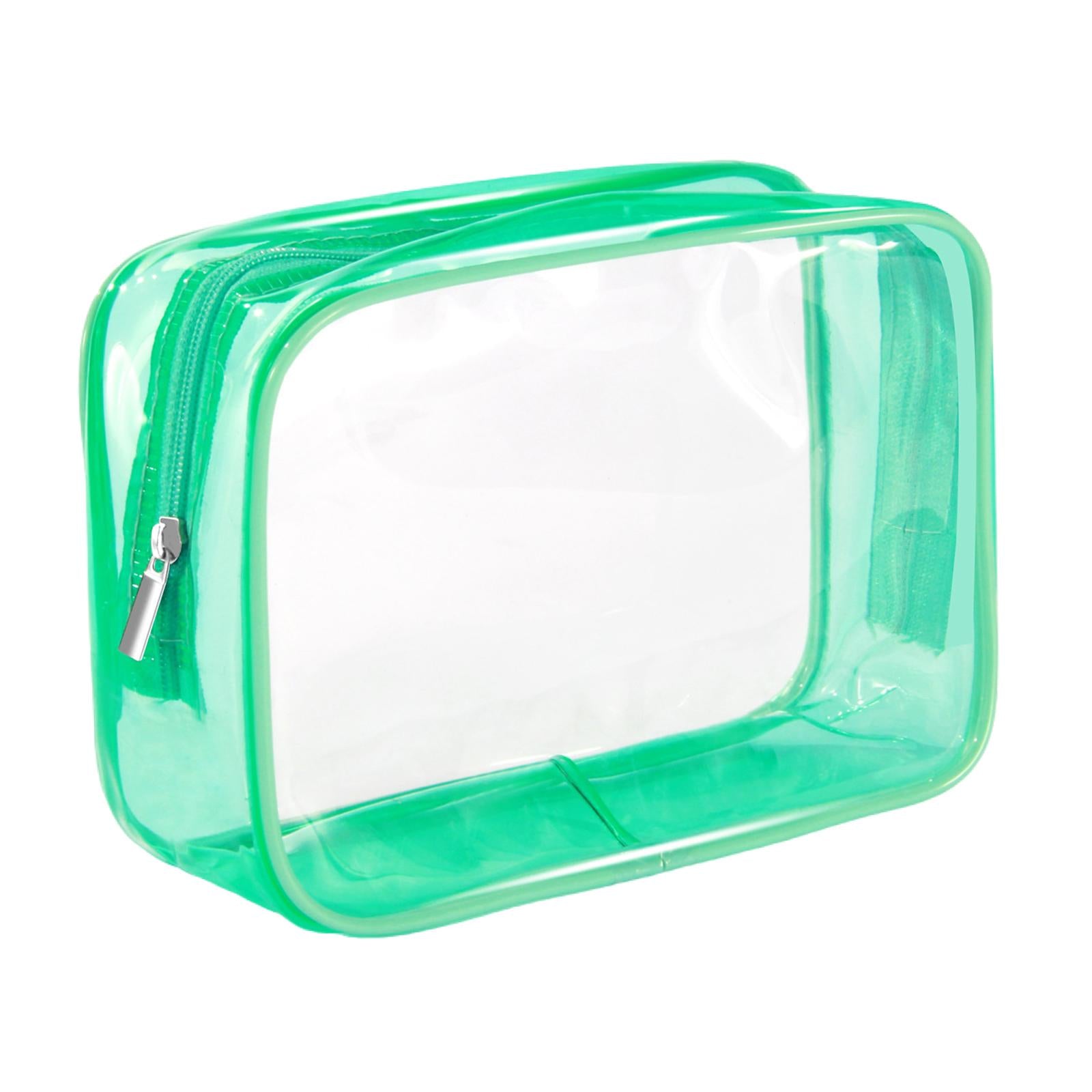 2xWaterproof Toiletry Bag Reusable Holder Container Beach Bag Clear Makeup Bag Green