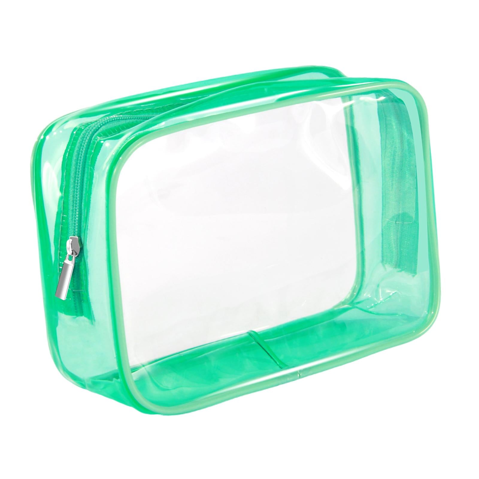 2xWaterproof Toiletry Bag Reusable Holder Container Beach Bag Clear Makeup Bag Green
