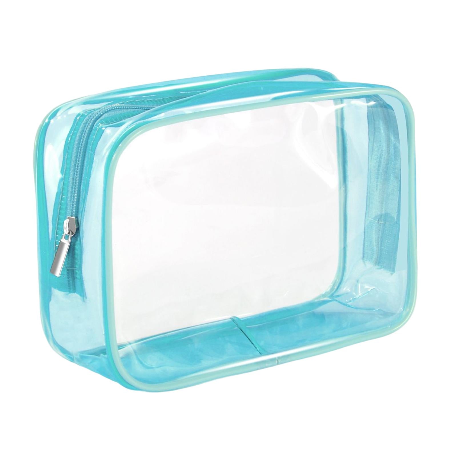 2xWaterproof Toiletry Bag Reusable Holder Container Beach Bag Clear Makeup Bag Blue