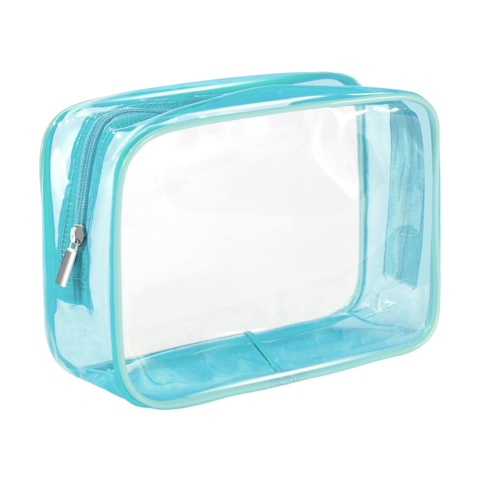 2xWaterproof Toiletry Bag Reusable Holder Container Beach Bag Clear Makeup Bag Blue