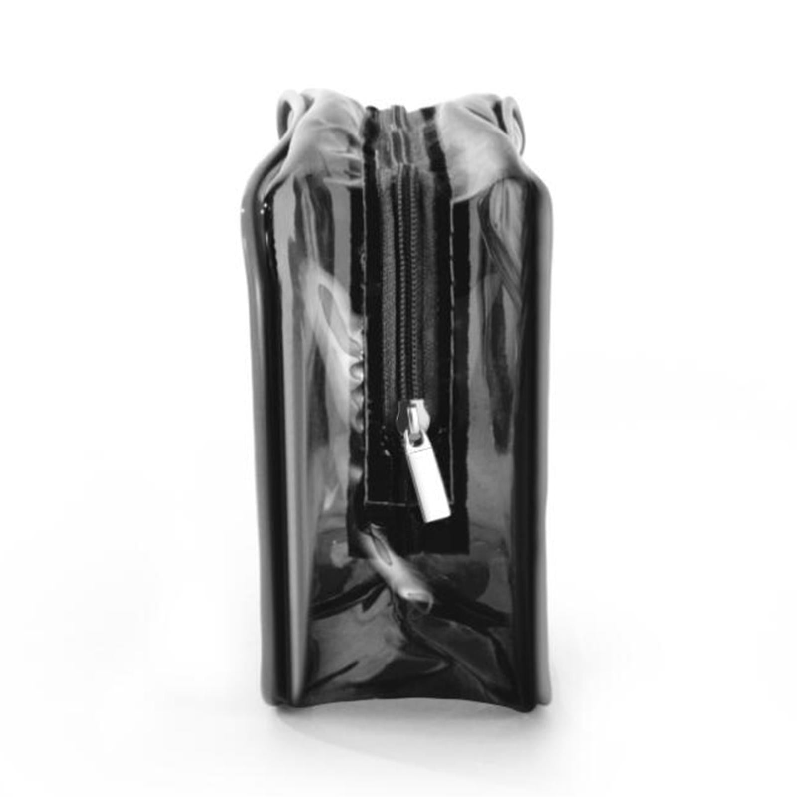 3xWaterproof Toiletry Bag Reusable Holder Container Beach Bag Clear Makeup Bag Black