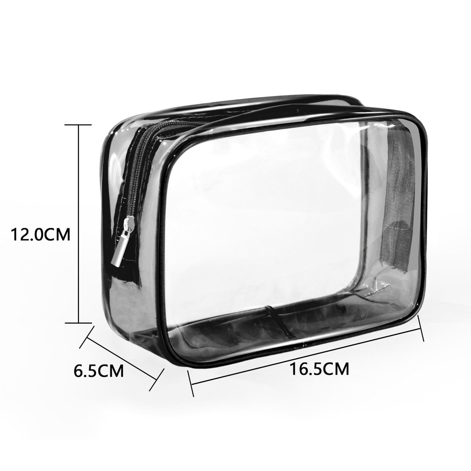 4xWaterproof Toiletry Bag Reusable Holder Container Beach Bag Clear Makeup Bag Black