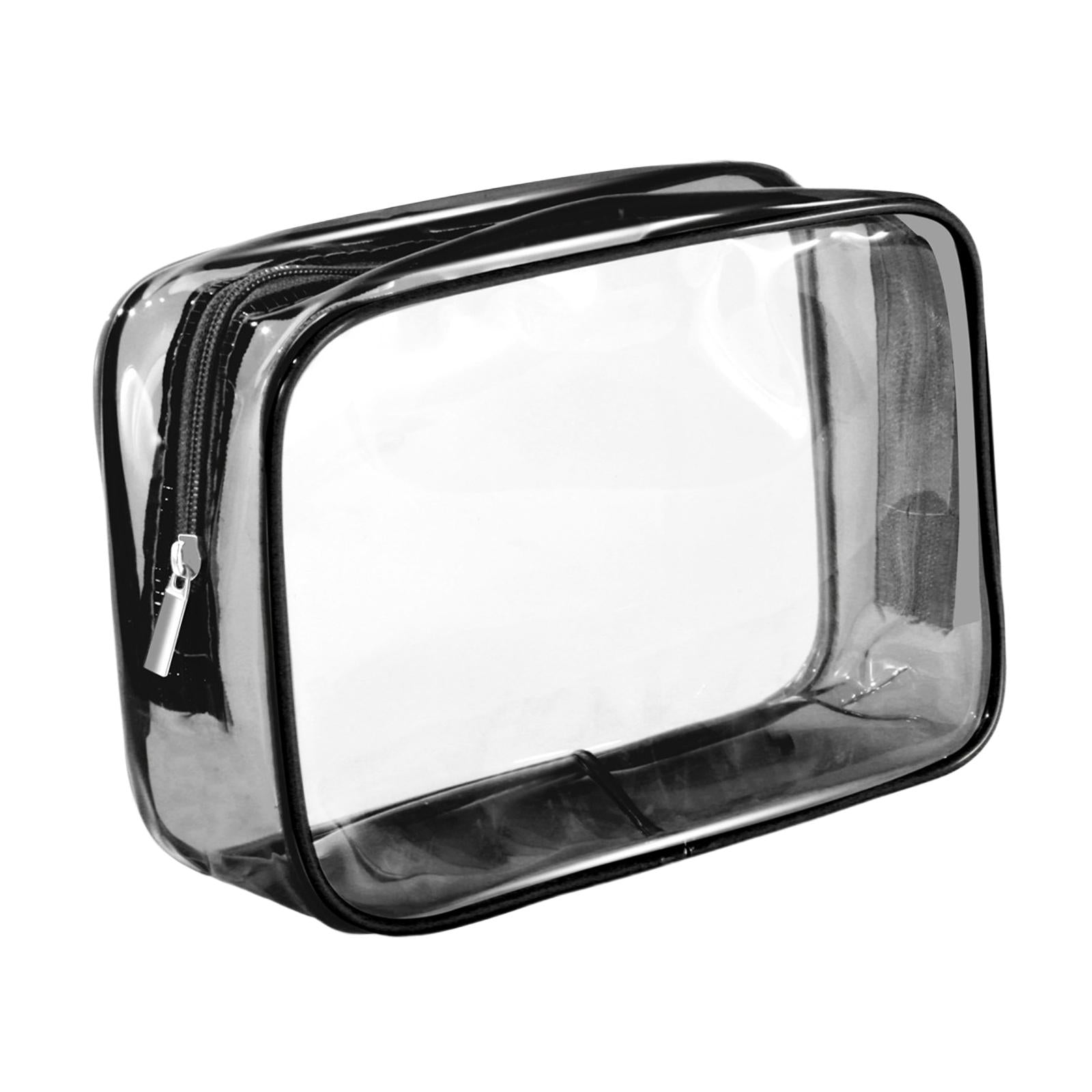 4xWaterproof Toiletry Bag Reusable Holder Container Beach Bag Clear Makeup Bag Black