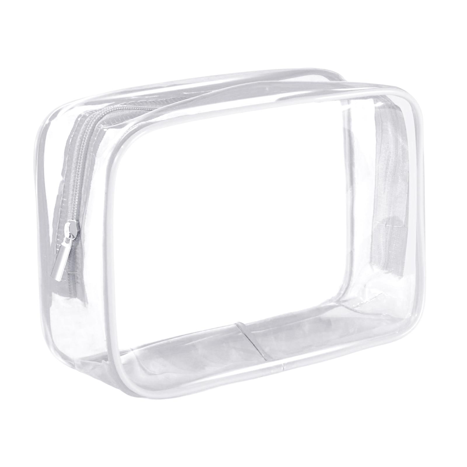 4xWaterproof Toiletry Bag Reusable Holder Container Beach Bag Clear Makeup Bag White