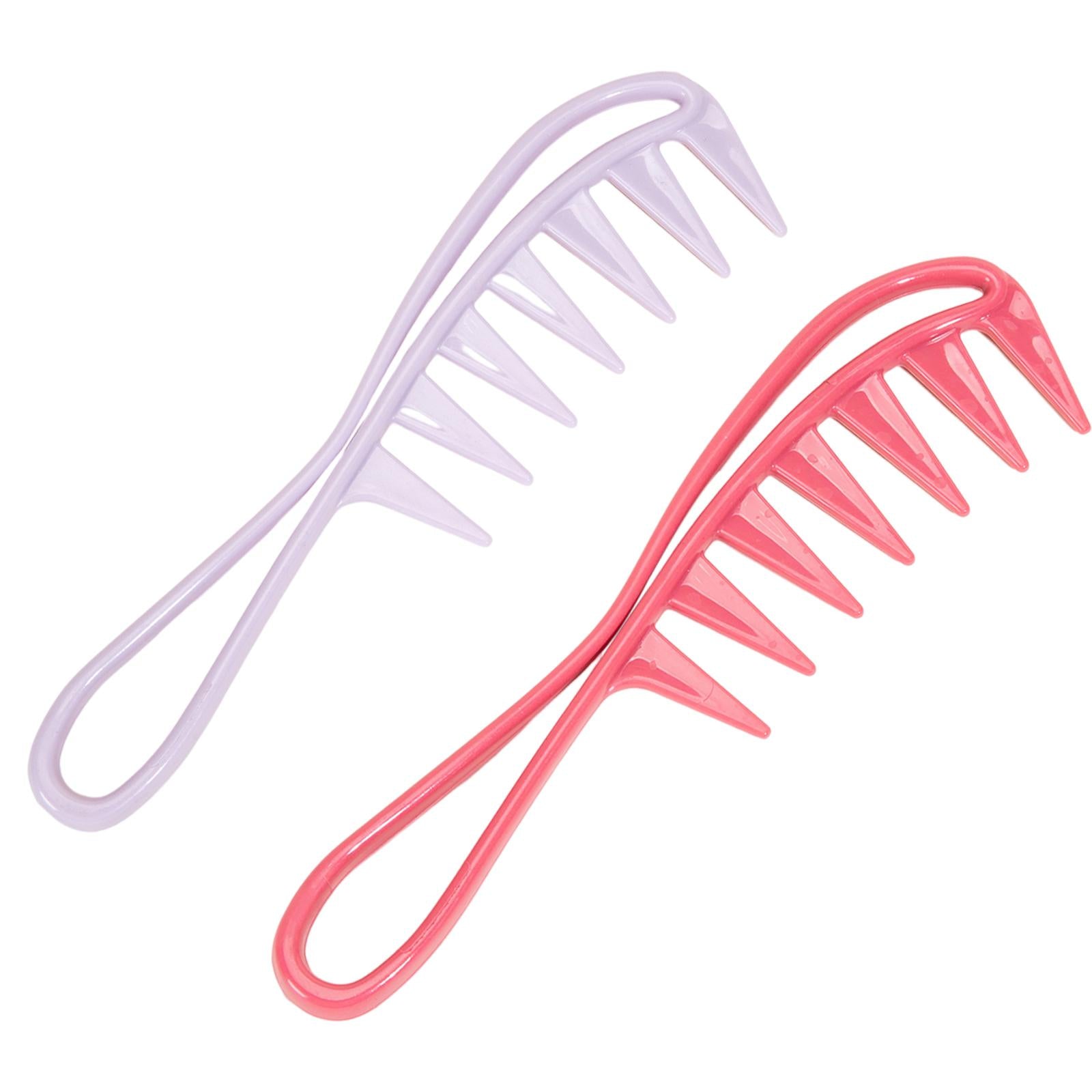 4xWide Tooth Comb Mini for Detangles Wet or Dry Hair Curly Wet Wavy Thick Hair Purple