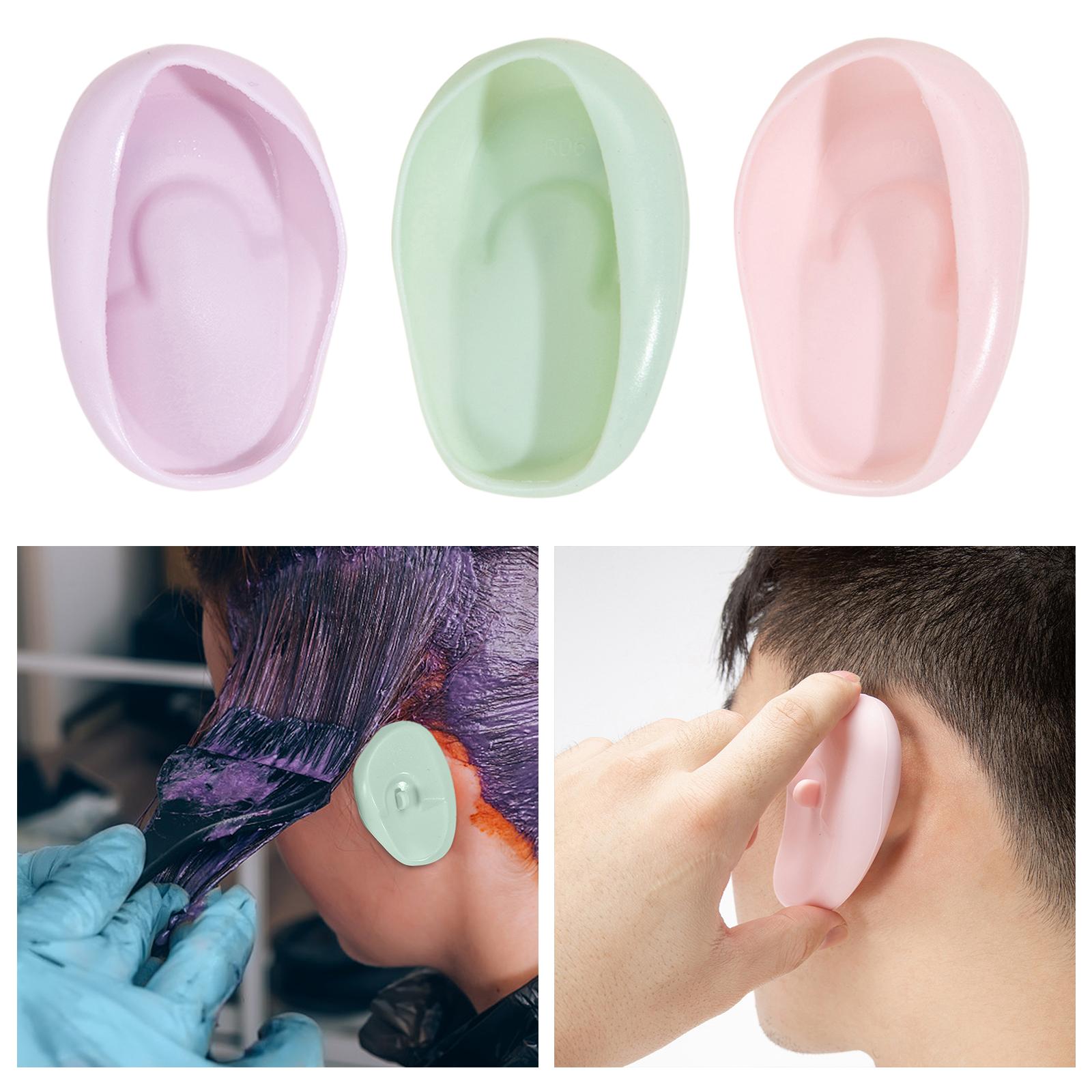3x2x Silicone Ear Cover Protector Hair Dyeing Earmuffs for Home Use Hair Salon Purple