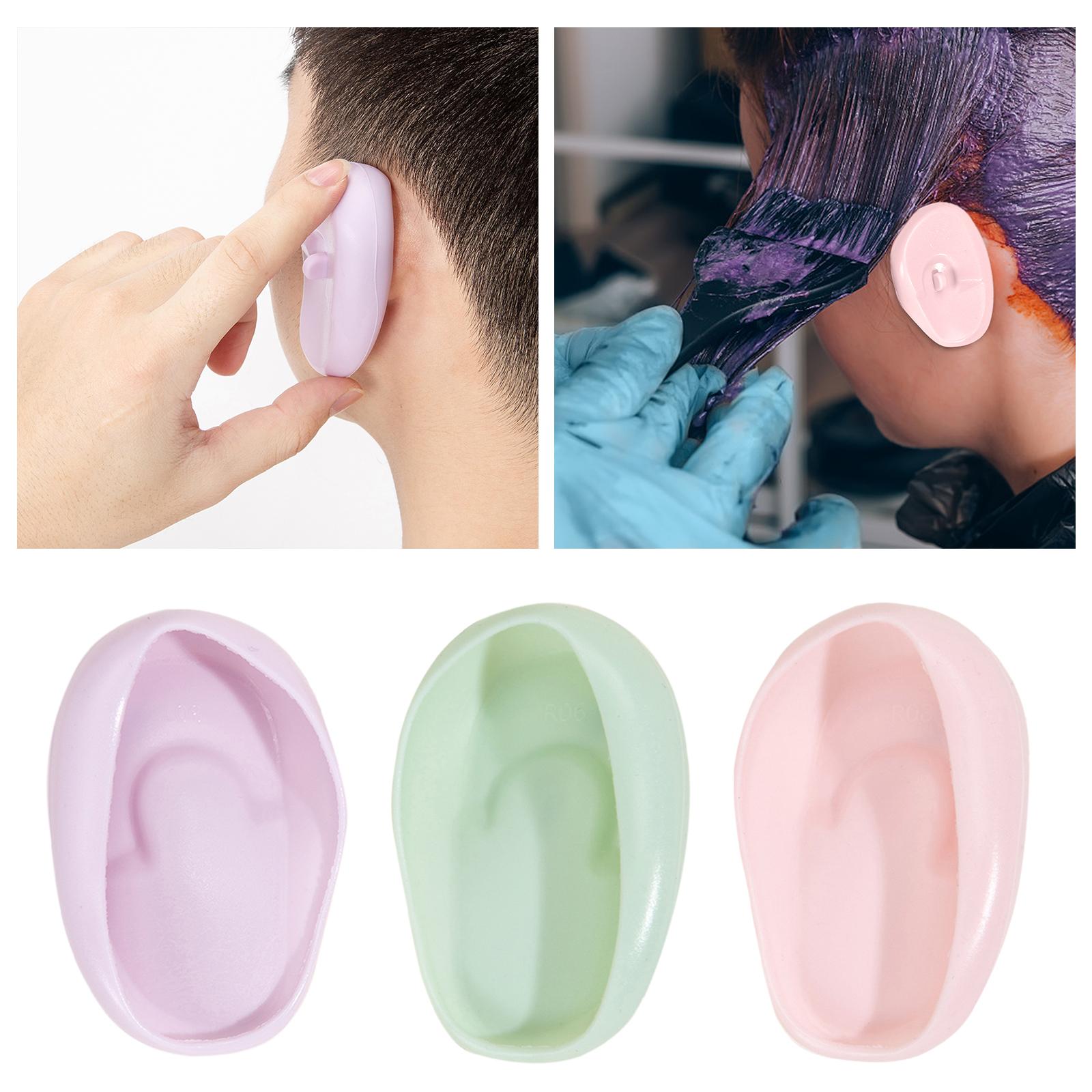2x2x Silicone Ear Cover Protector Hair Dyeing Earmuffs for Home Use Hair Salon Purple
