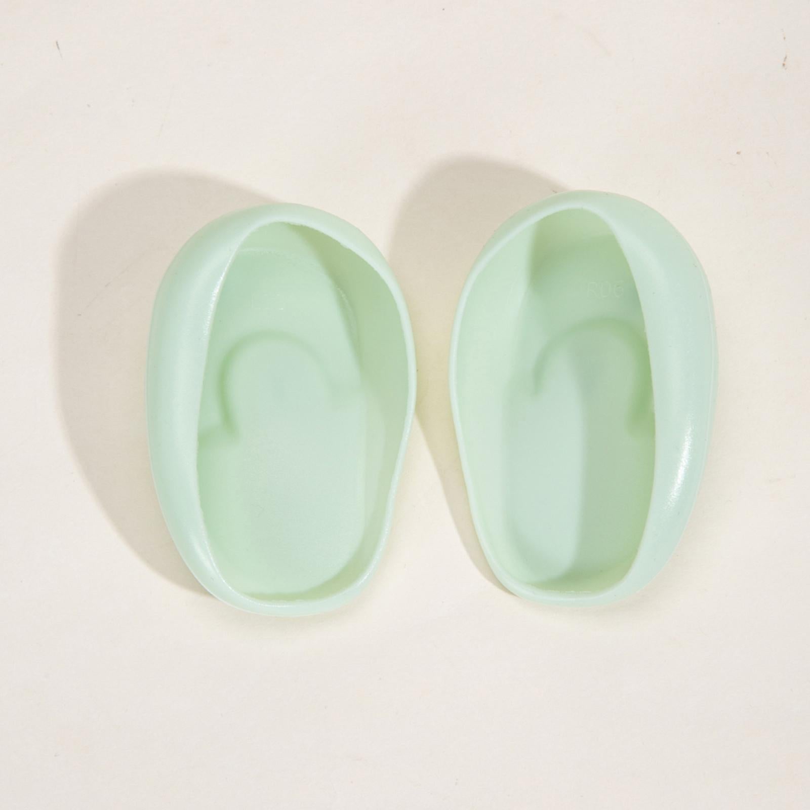 3x2x Silicone Ear Cover Protector Hair Dyeing Earmuffs for Home Use Hair Salon Green