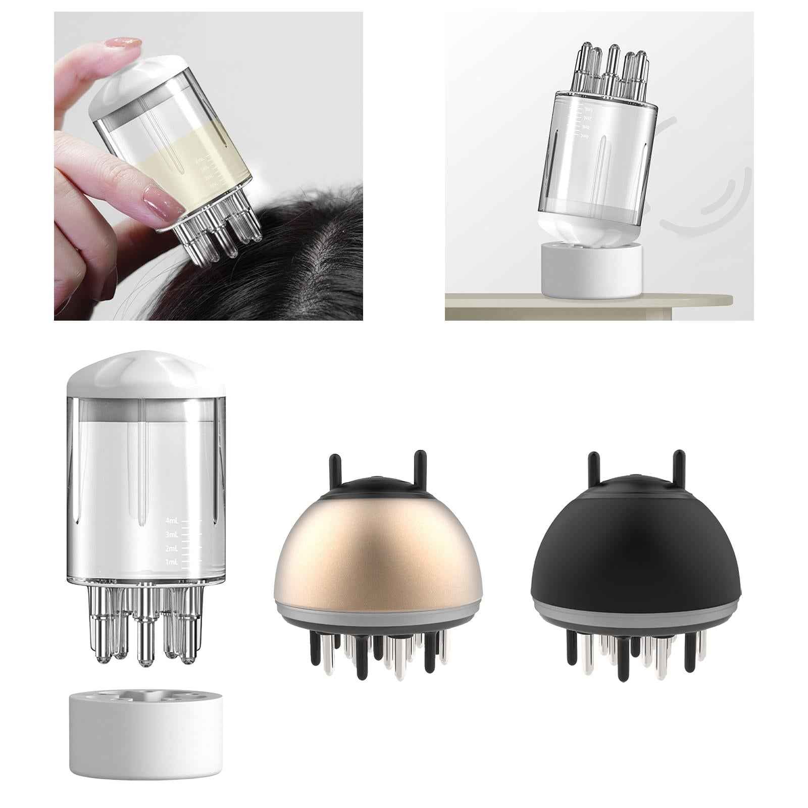 Scalp Applicator Comb Compact Hair Liquid Root Comb for Hair Groth Serum Oil 5 Pins with scale