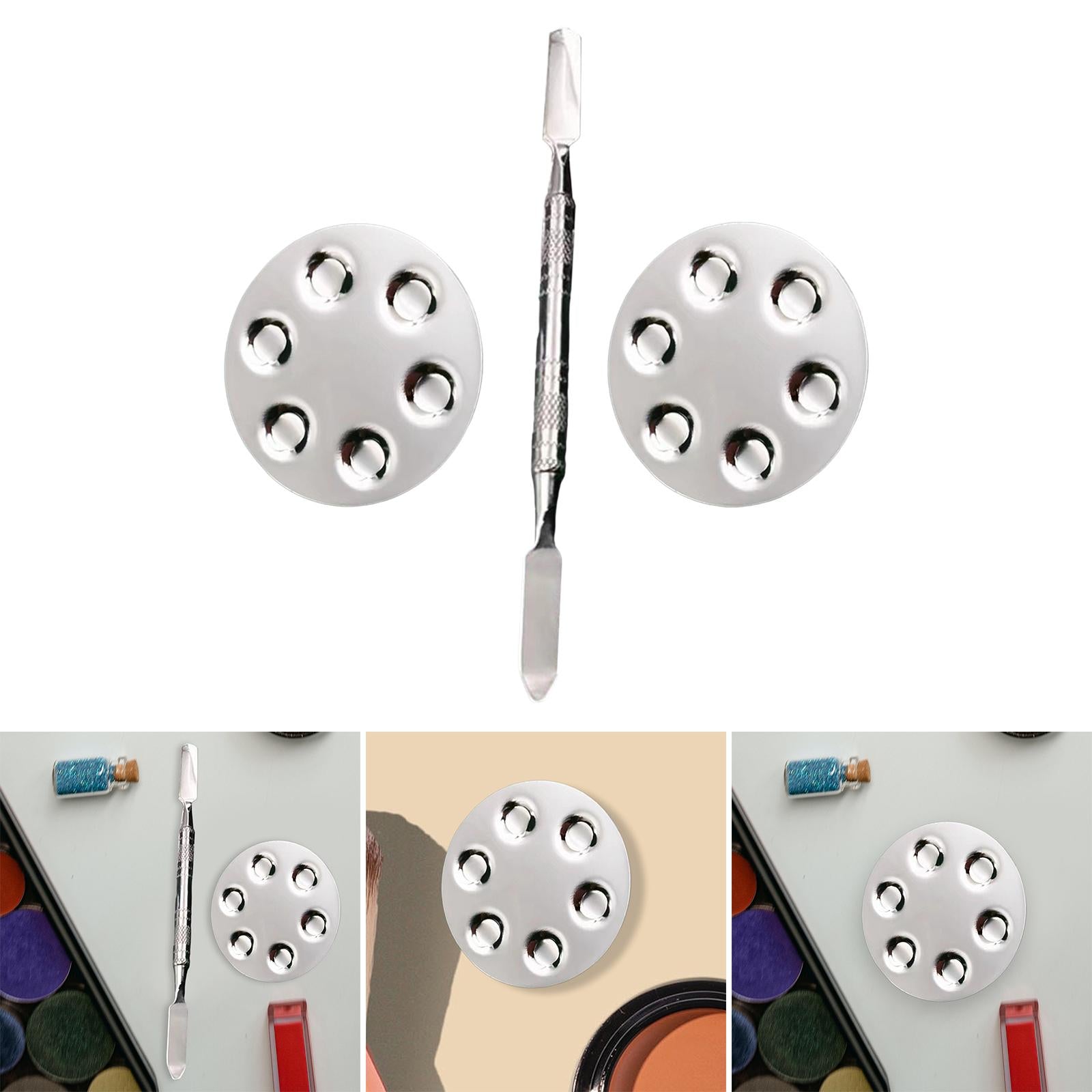 2xMakeup Mixing Palette Blending Tools Finger Ring Makeup Palette for Manicure No Makeup Spatula