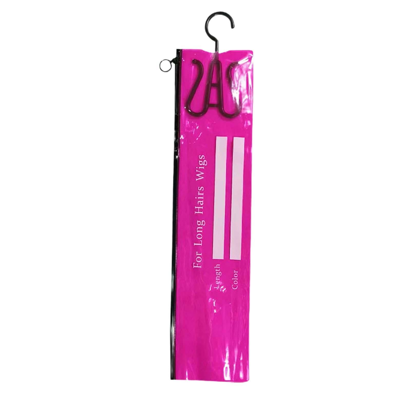 2xHair Extension Storage Bag Portable Hair Extension Hanger for Synthetic Hair S Pink