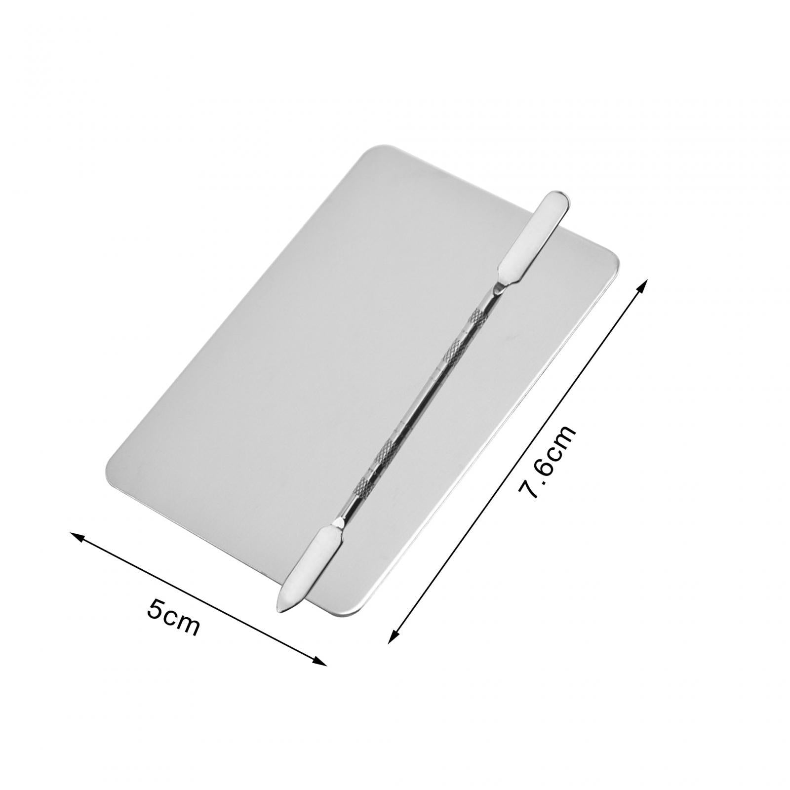 2xFinger Ring Makeup Palette Dual Ends Makeup Spatula Cosmetics Mixing Palette Rectangle