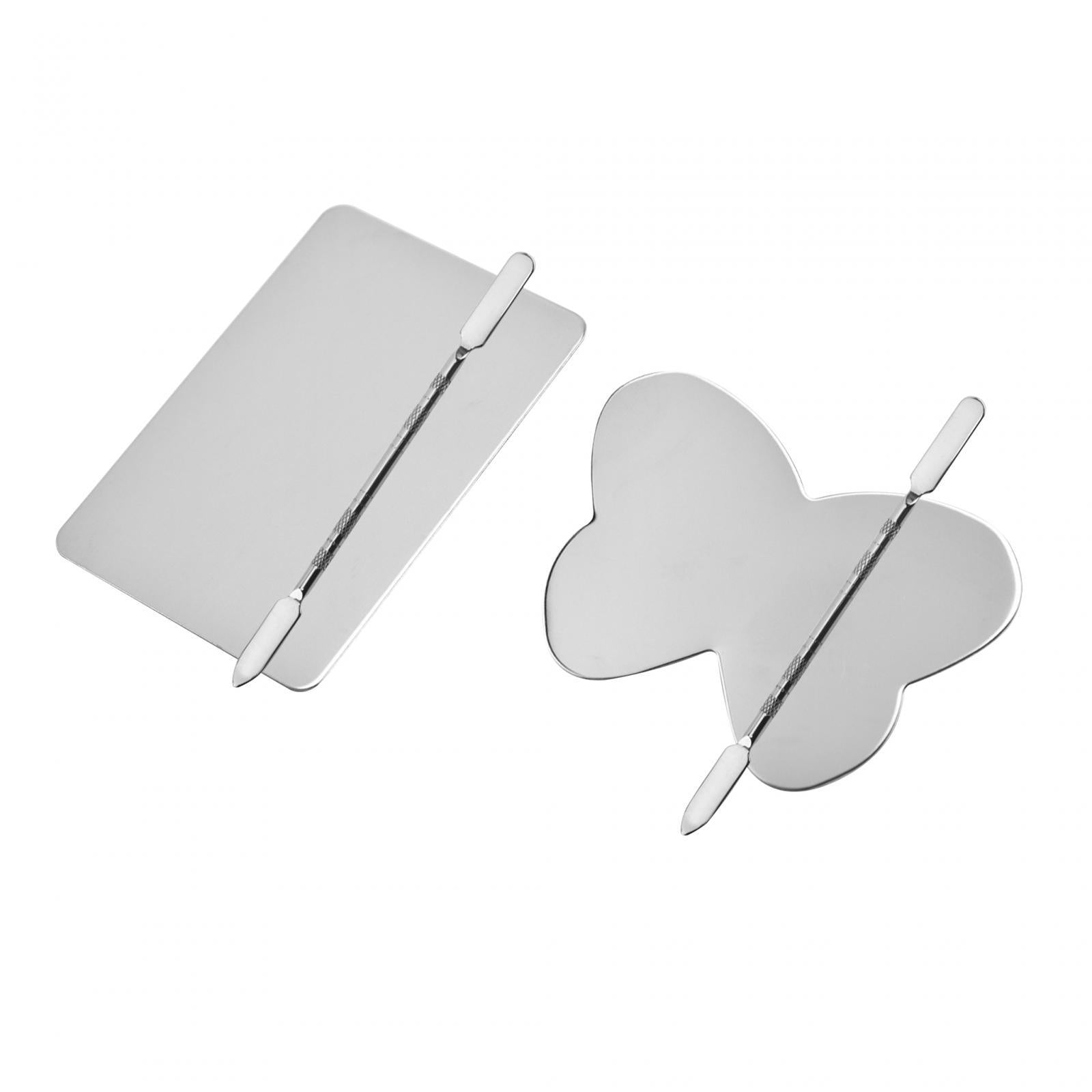 2xFinger Ring Makeup Palette Dual Ends Makeup Spatula Cosmetics Mixing Palette Rectangle