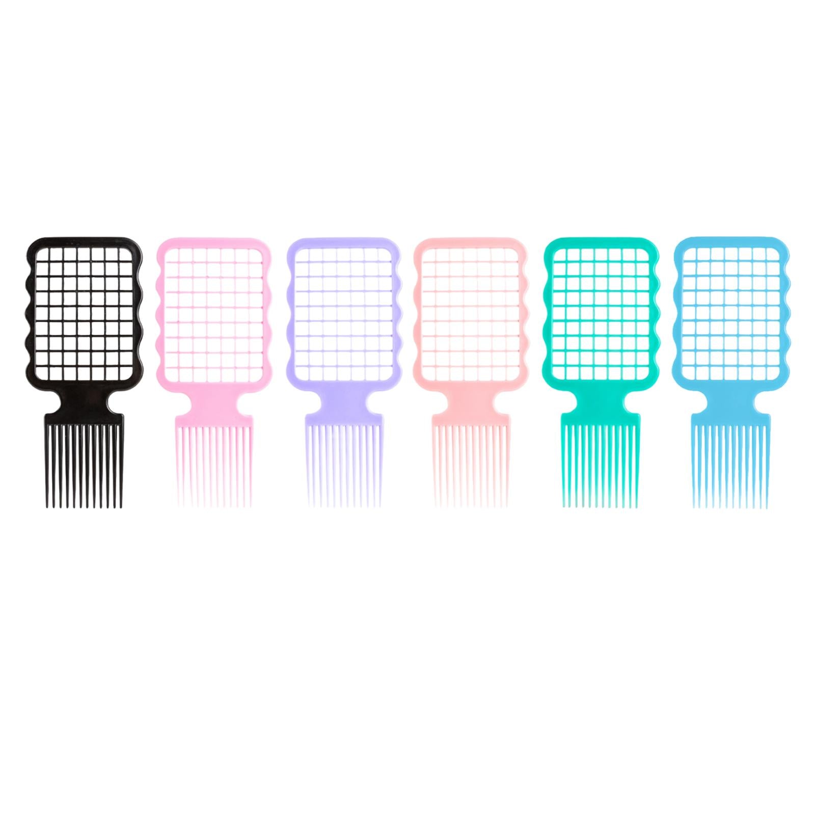 4xAfro Comb 2 in 1 Hairdressing Tool Easy to Cleaning Twist Hair Coils Comb Black