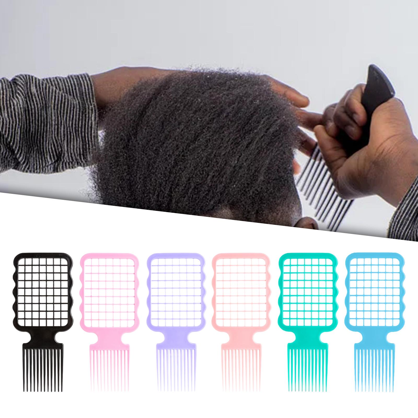 2xAfro Comb 2 in 1 Hairdressing Tool Easy to Cleaning Twist Hair Coils Comb Black