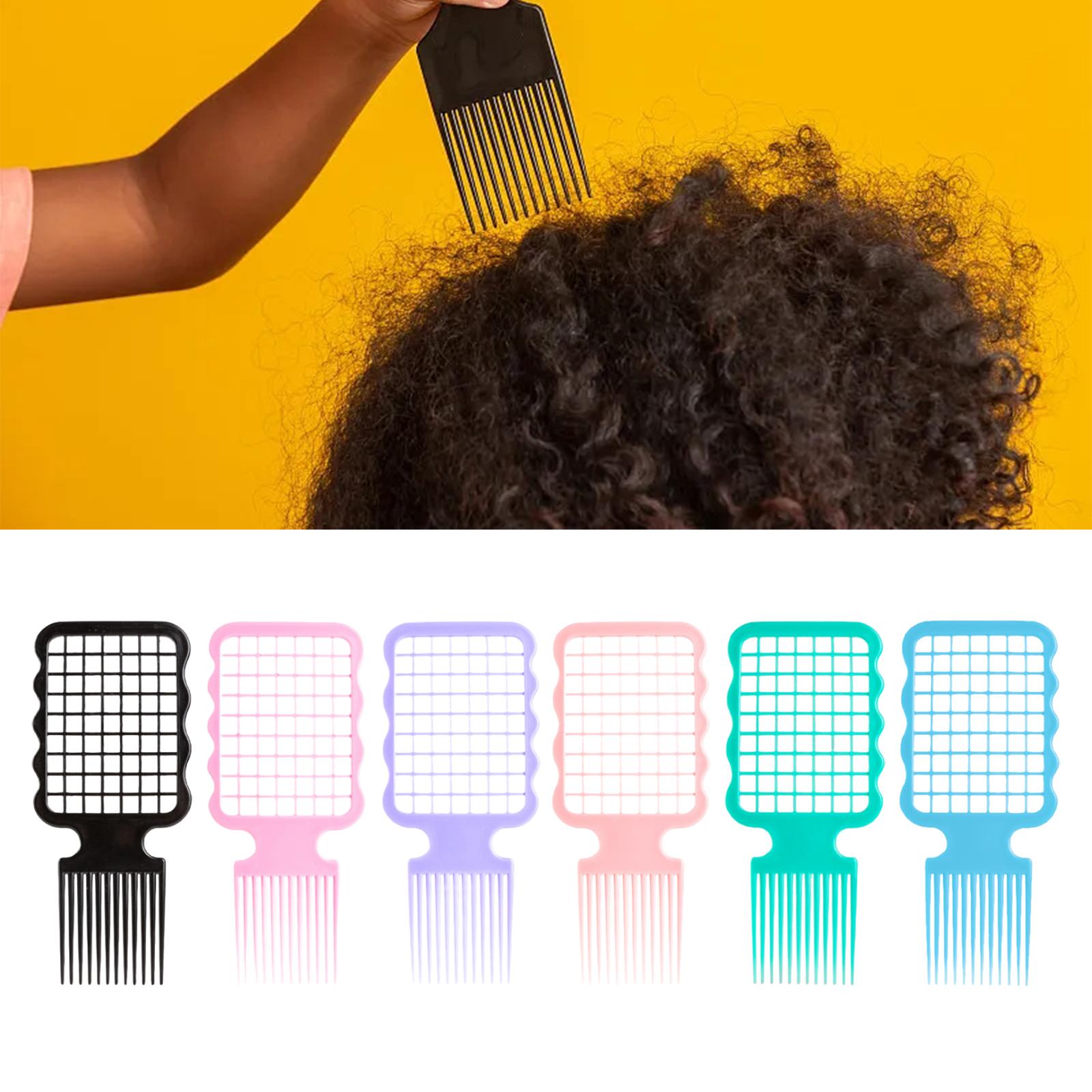 3xAfro Comb 2 in 1 Hairdressing Tool Easy to Cleaning Twist Hair Coils Comb Black
