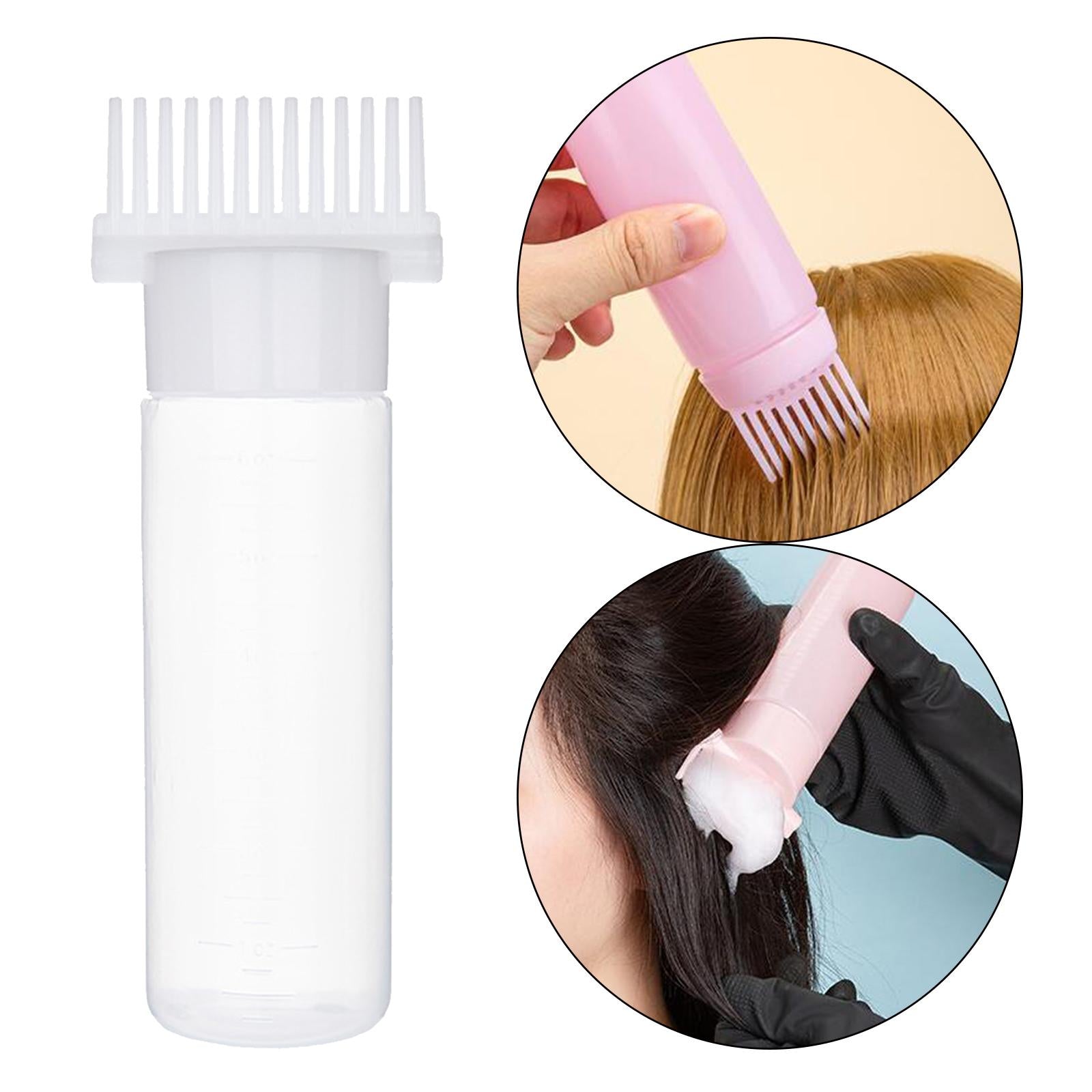 4xRoot Comb Applicator Bottle Multifunctional Hair Oil Applicator for Home DIY White
