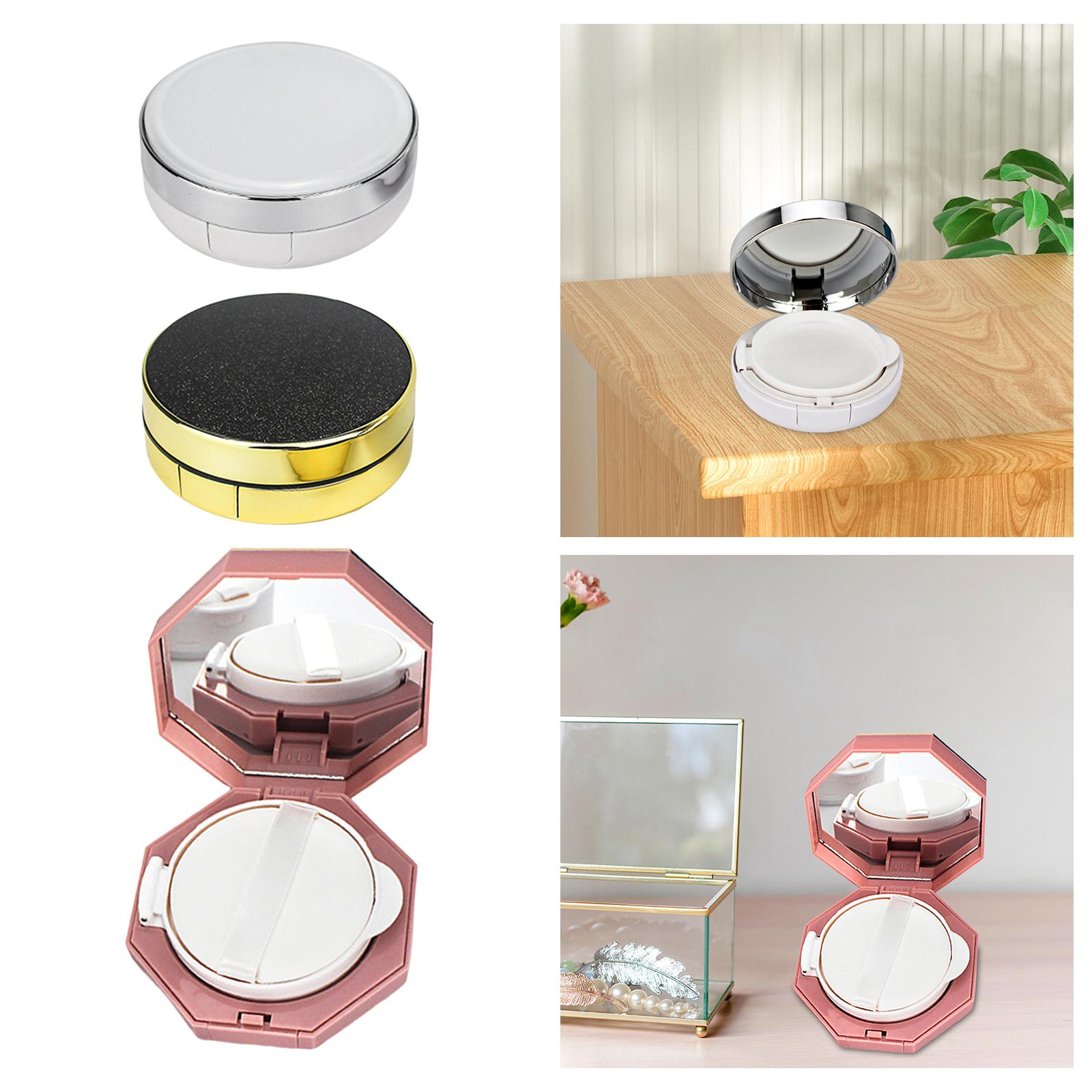 3xAir Cushion Box with Powder Puff Powder Case DIY Foundation BB cc Cream Case White