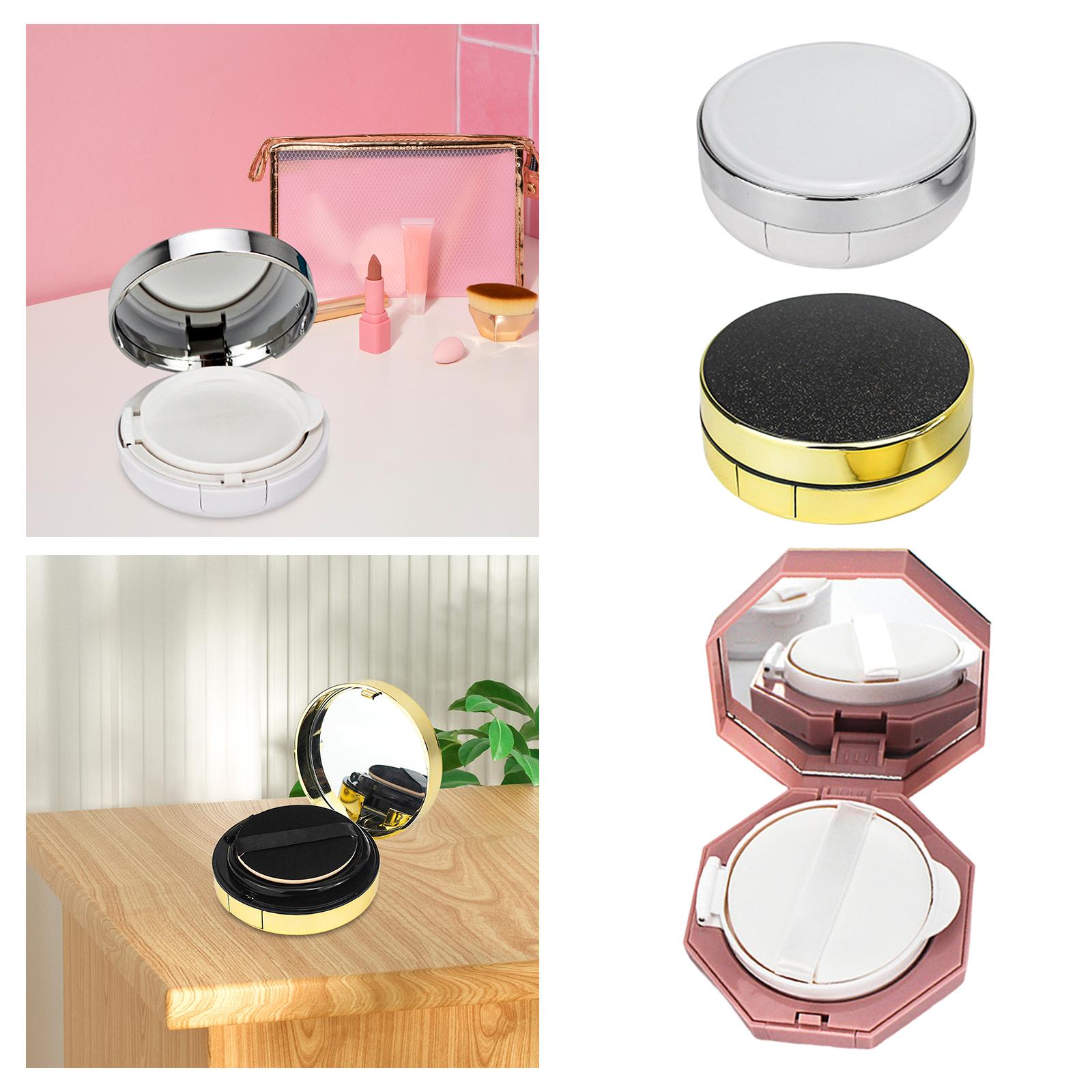 4xAir Cushion Box with Powder Puff Powder Case DIY Foundation BB cc Cream Case White