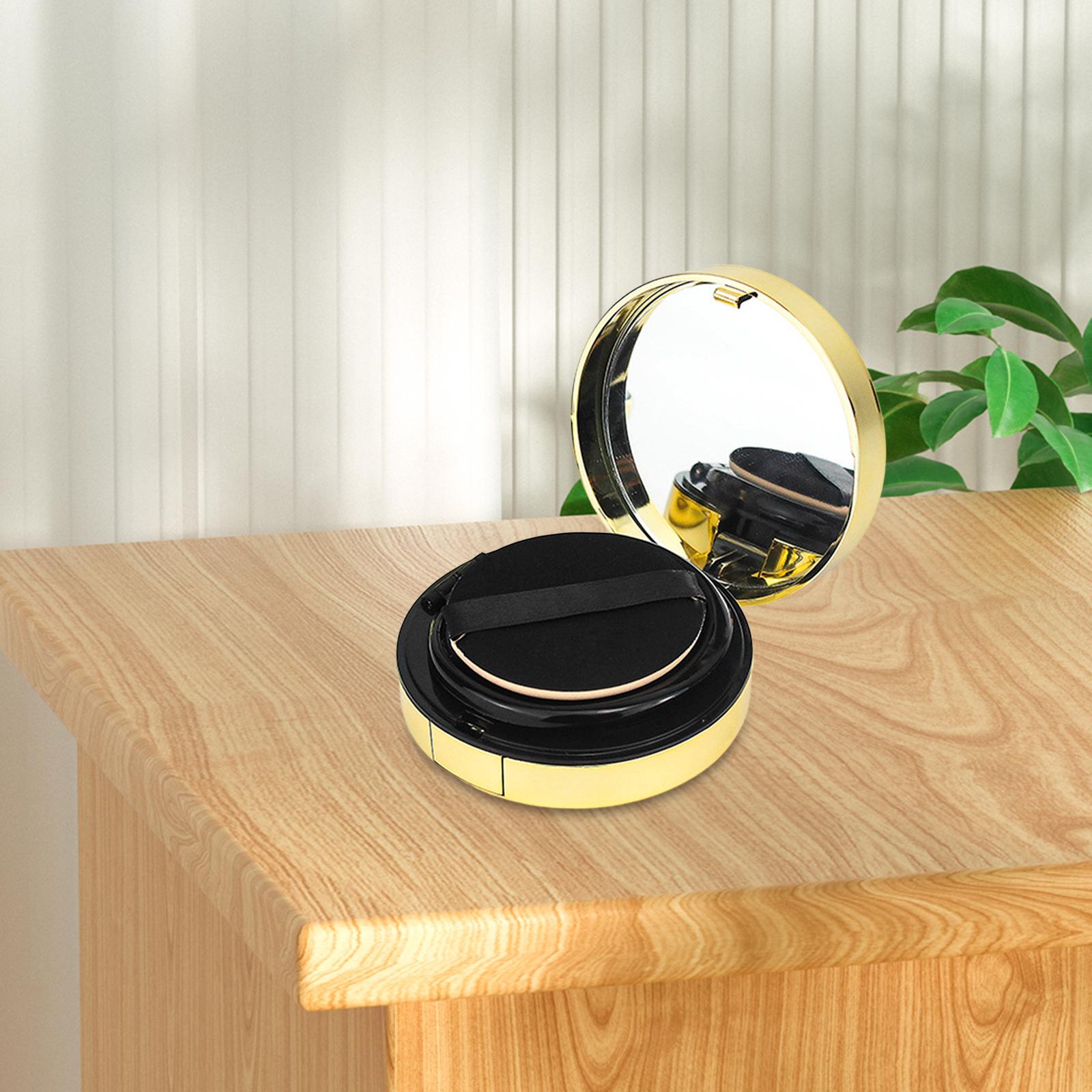 2xAir Cushion Box with Powder Puff Powder Case DIY Foundation BB cc Cream Case Black