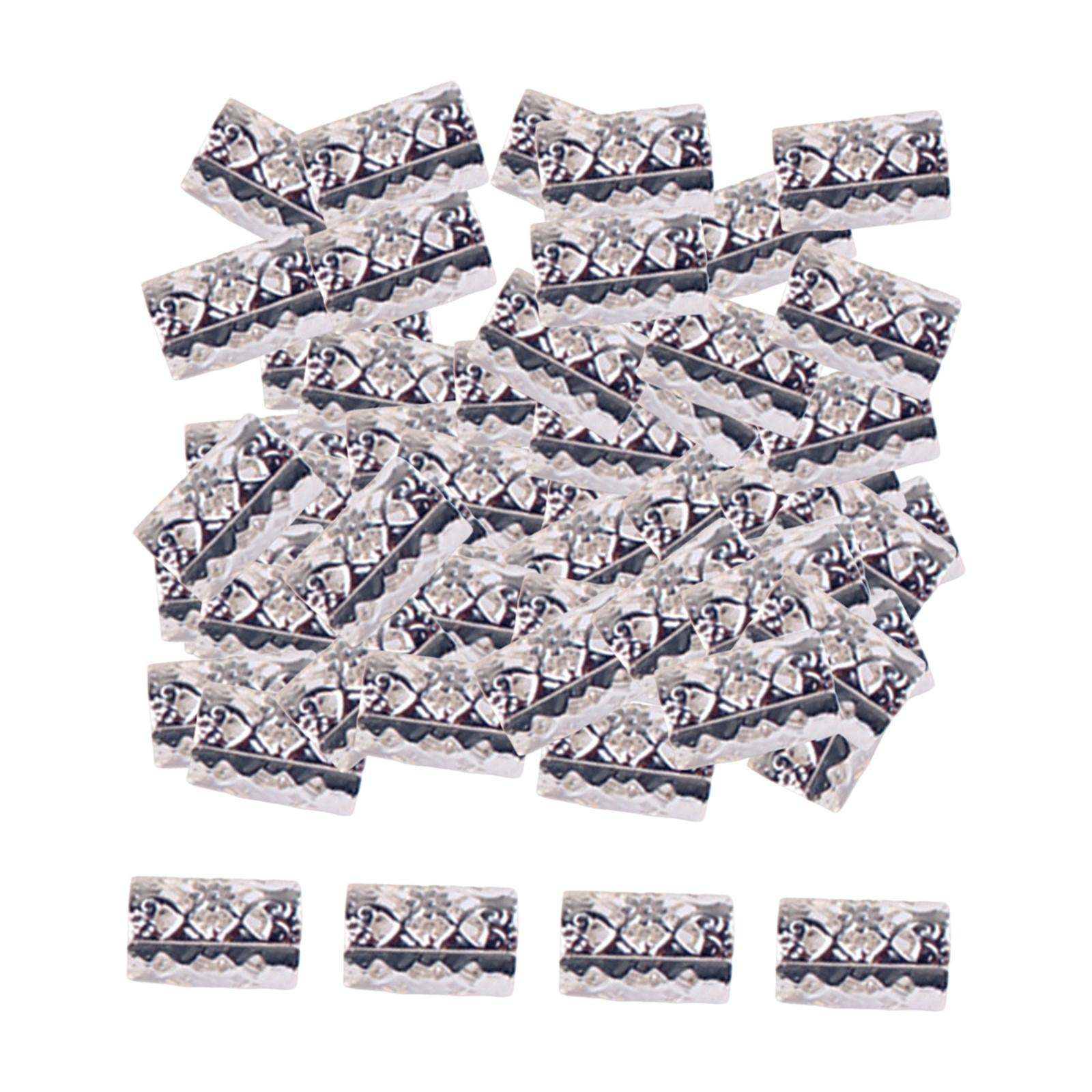 3x100x Dreadlocks Beads Rings Hair Accessories for Women and Men Hair Braiding Silver 10mmx15mm