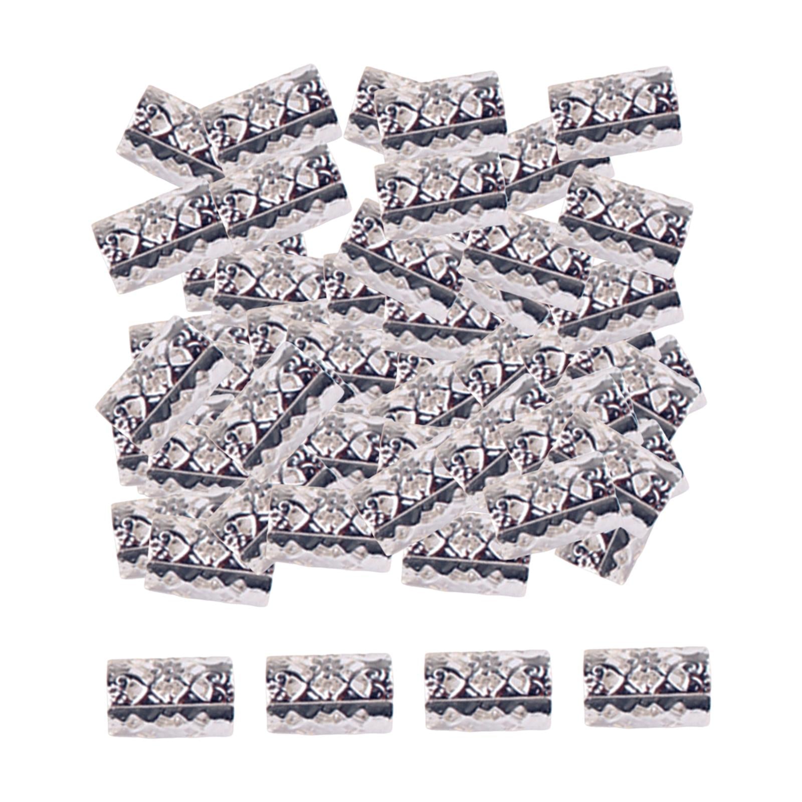 4x100x Dreadlocks Beads Rings Hair Accessories for Women and Men Hair Braiding Silver 10mmx15mm