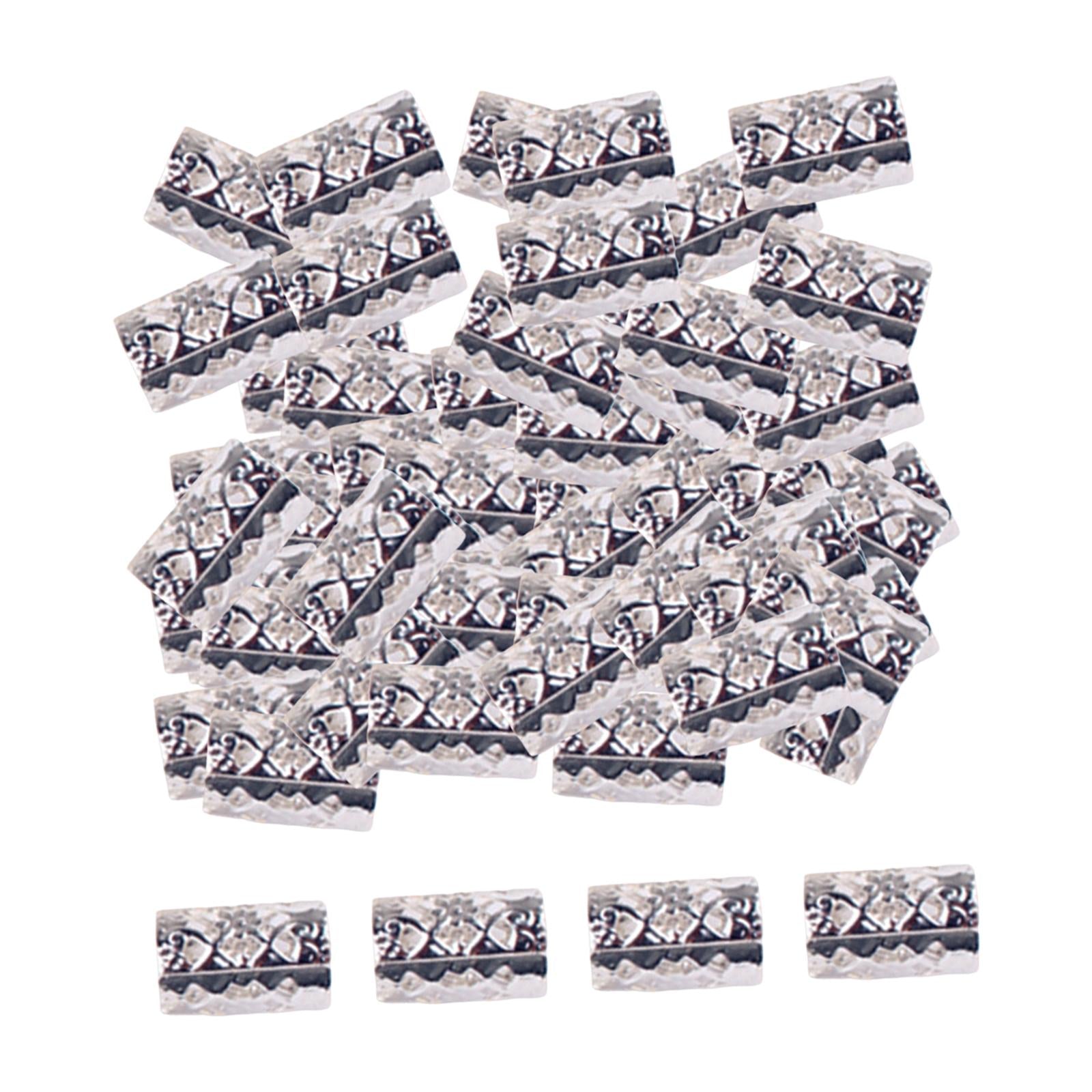 2x100x Dreadlocks Beads Rings Hair Accessories for Women and Men Hair Braiding Silver 10mmx15mm