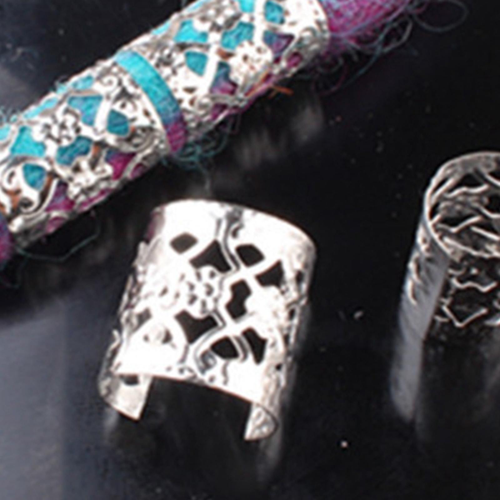 3x100x Dreadlocks Beads Rings Hair Accessories for Women and Men Hair Braiding Silver 10mmx15mm