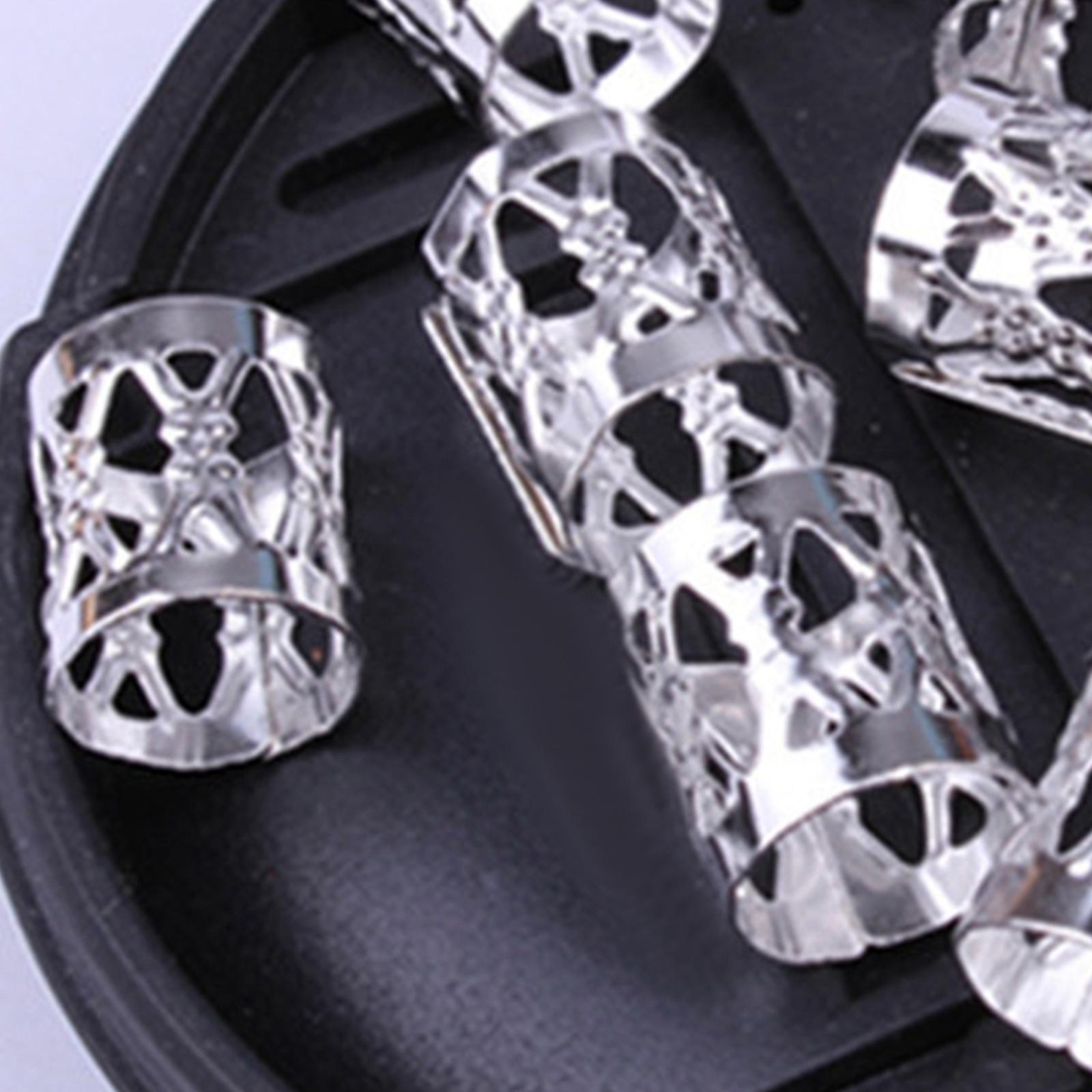 3x100x Dreadlocks Beads Rings Hair Accessories for Women and Men Hair Braiding Silver 8mmx9mm