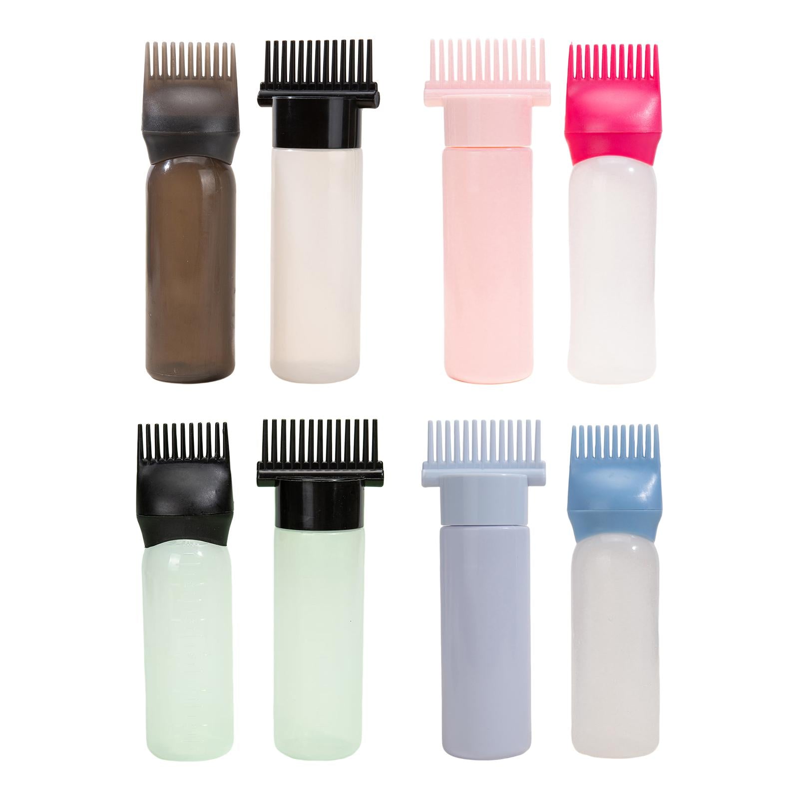 2x2x Root Comb Applicator Bottles Hair Dye Bottle Applicator Brushes for Salon Black