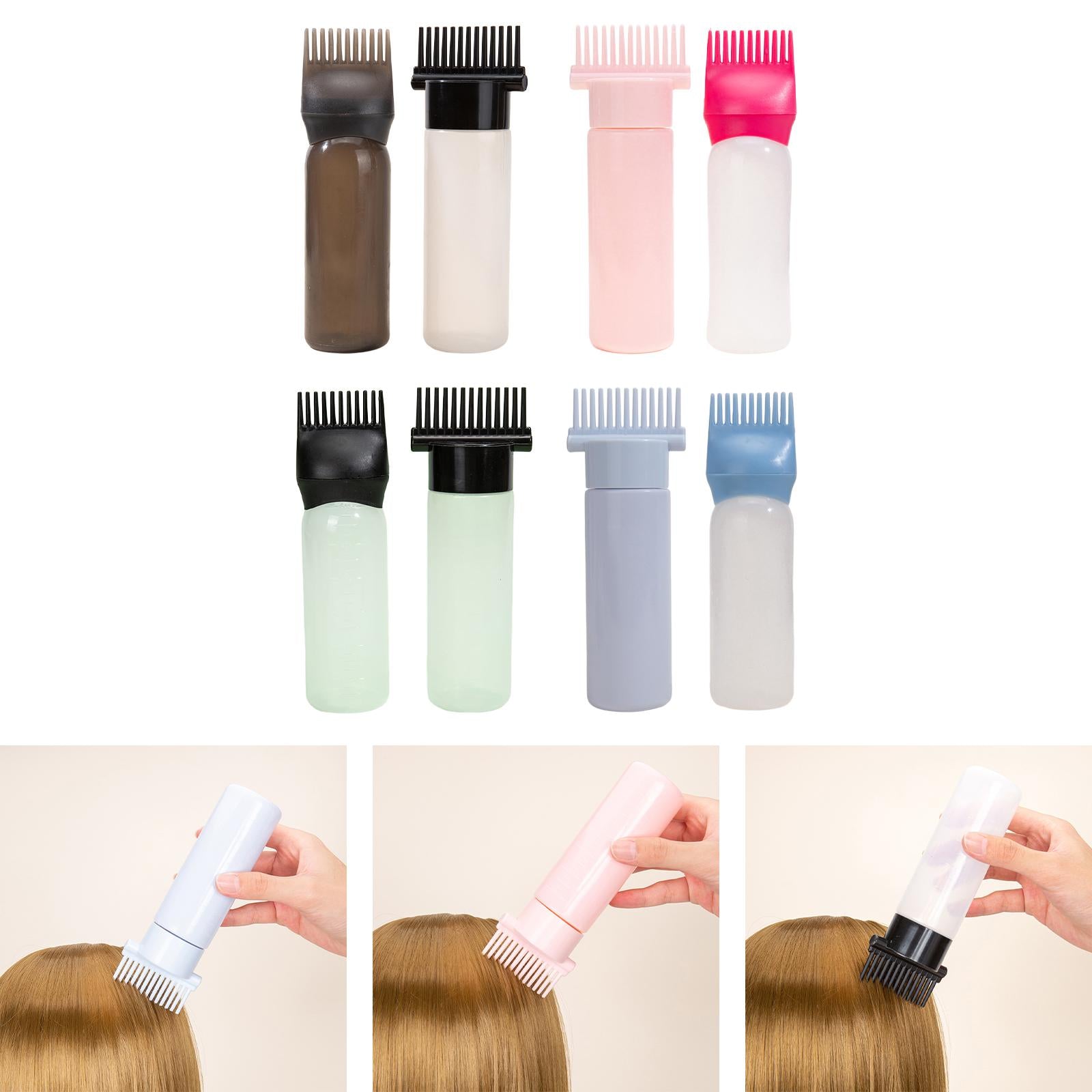 2x2x Root Comb Applicator Bottles Hair Dye Bottle Applicator Brushes for Salon Black